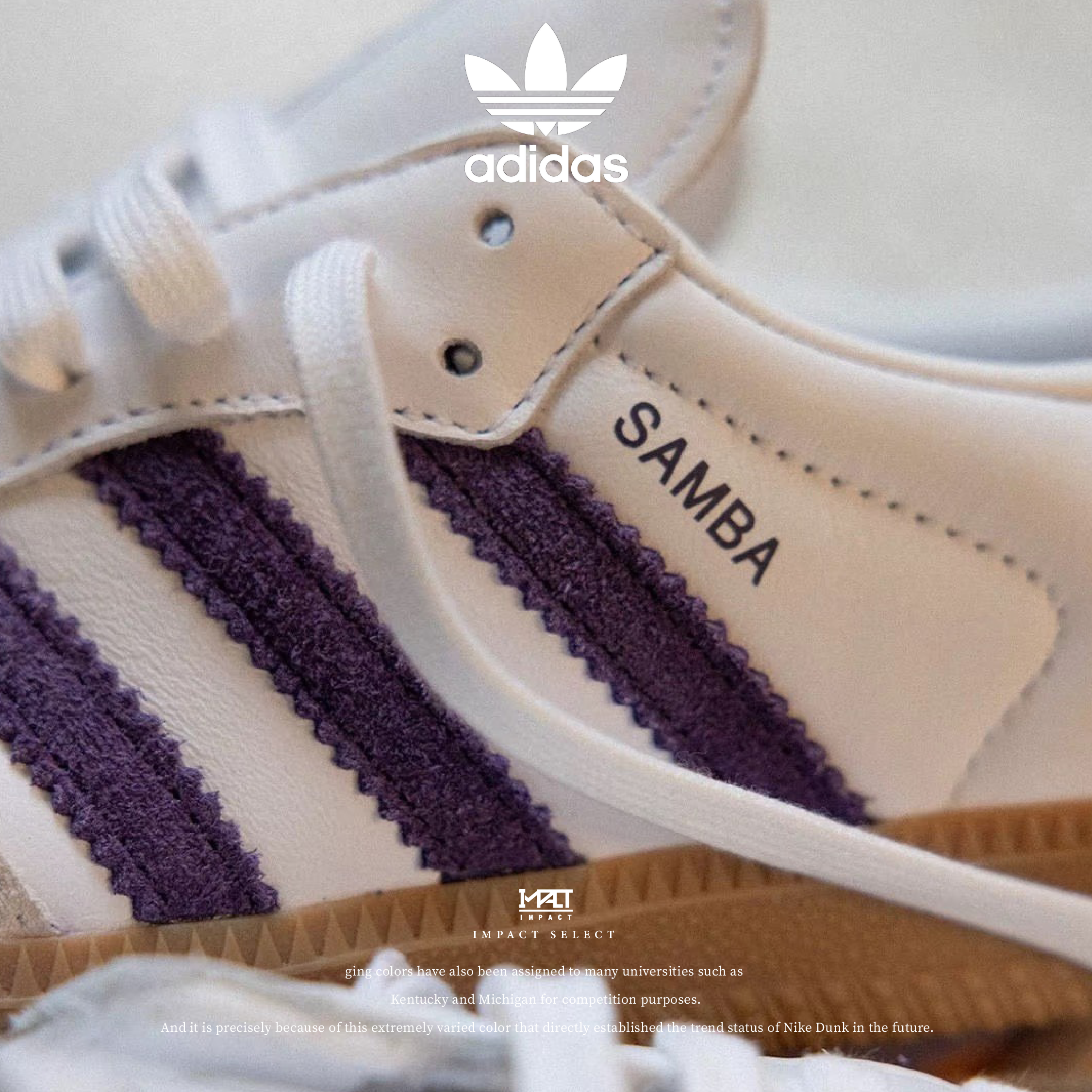 adidas Samba 麂皮 紫白 復古 德訓鞋 JS1392
