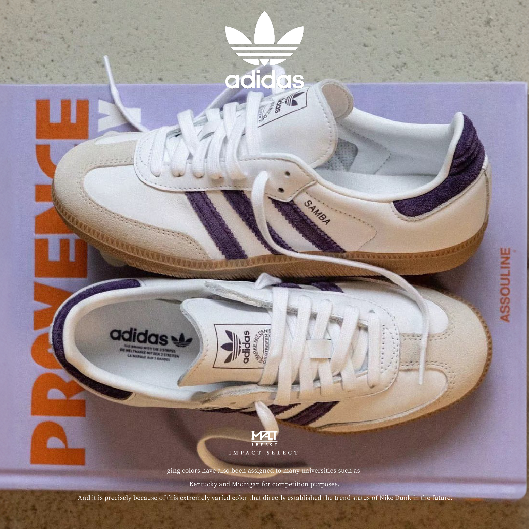 adidas Samba 麂皮 紫白 復古 德訓鞋 JS1392
