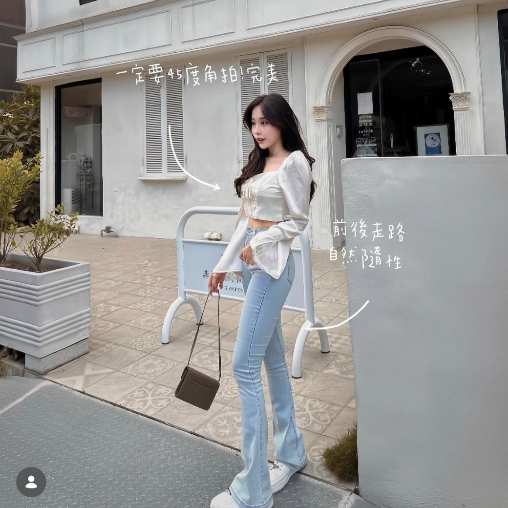 【韓國原版1:1】DOMISS顯瘦喇叭牛仔褲(S-L) 長褲 喇叭長 (現貨)