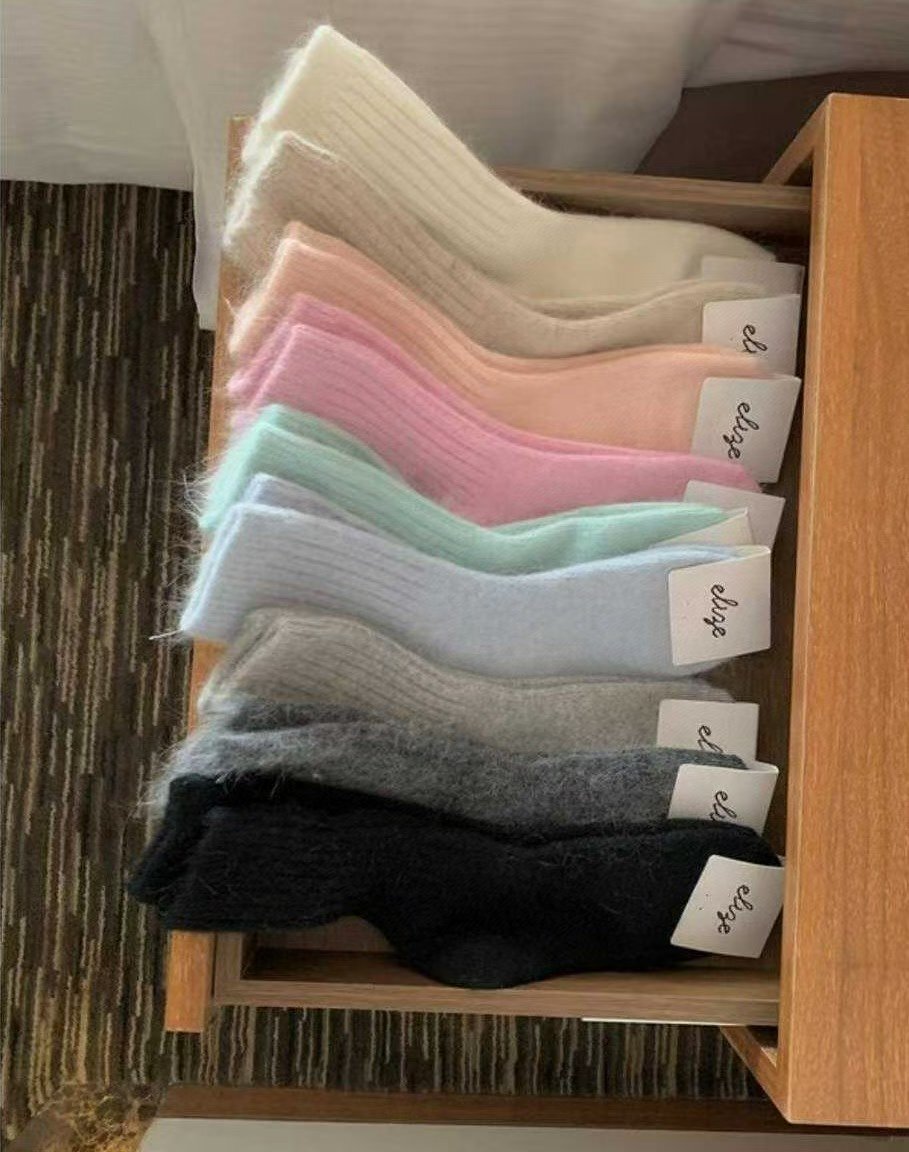 CT5377 9色新款毛絨絨兔毛襪 (任選2對$88)