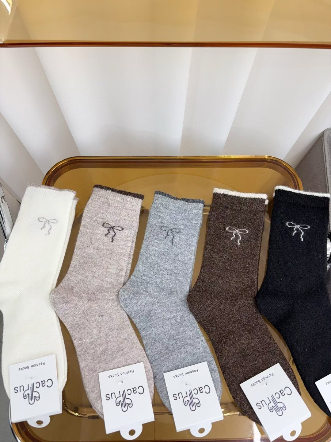 CT5378 蝴蝶結羊毛羊絨襪 (任選2對$58 / 任選4對$108)