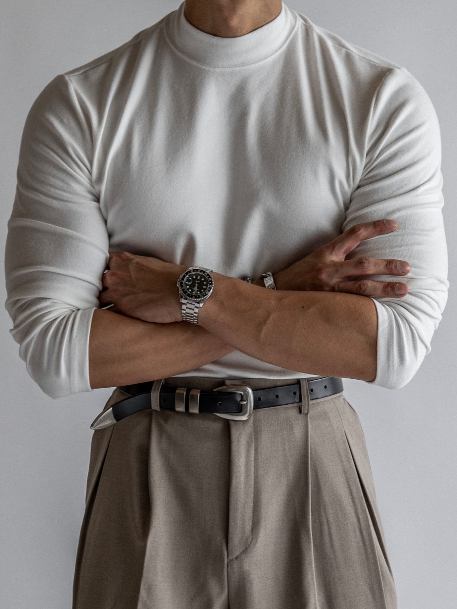 Lechete 肌肉立領長袖T恤