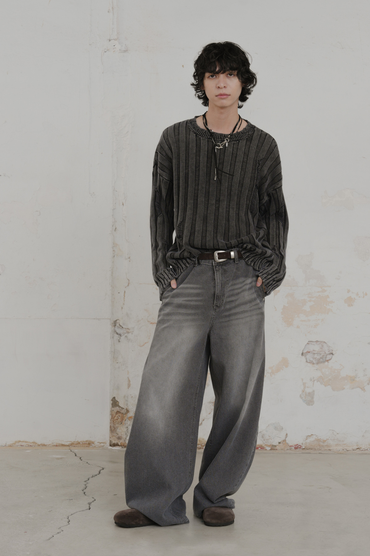 Washed Ribbed Knit Sweater #毛衣