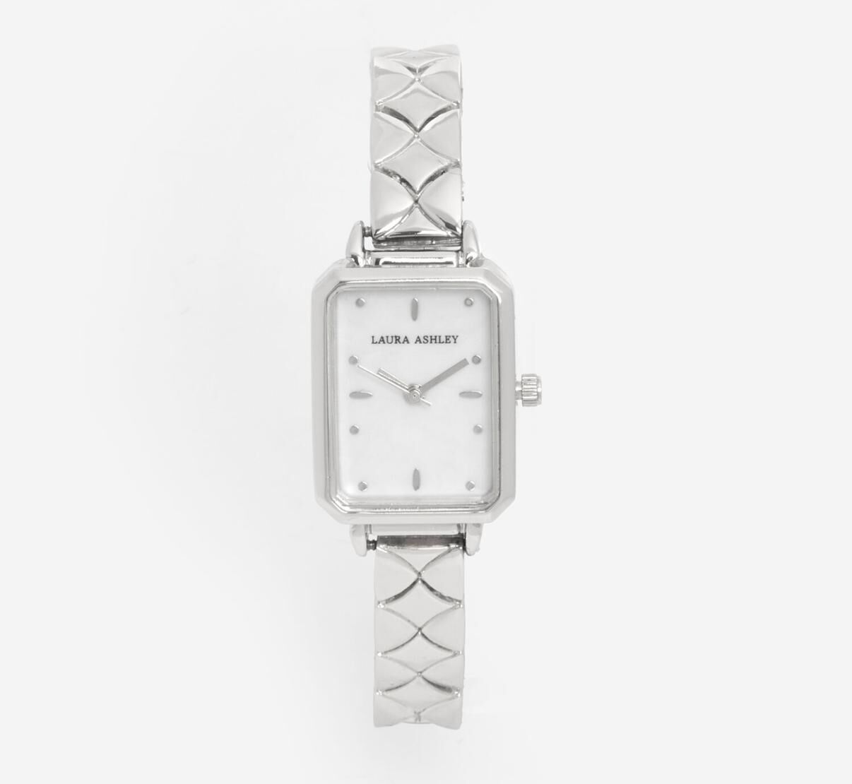 英國代購 (獨立訂單)-LAURA ASHLEY Silver Tone Link Square&nbsp;Watch