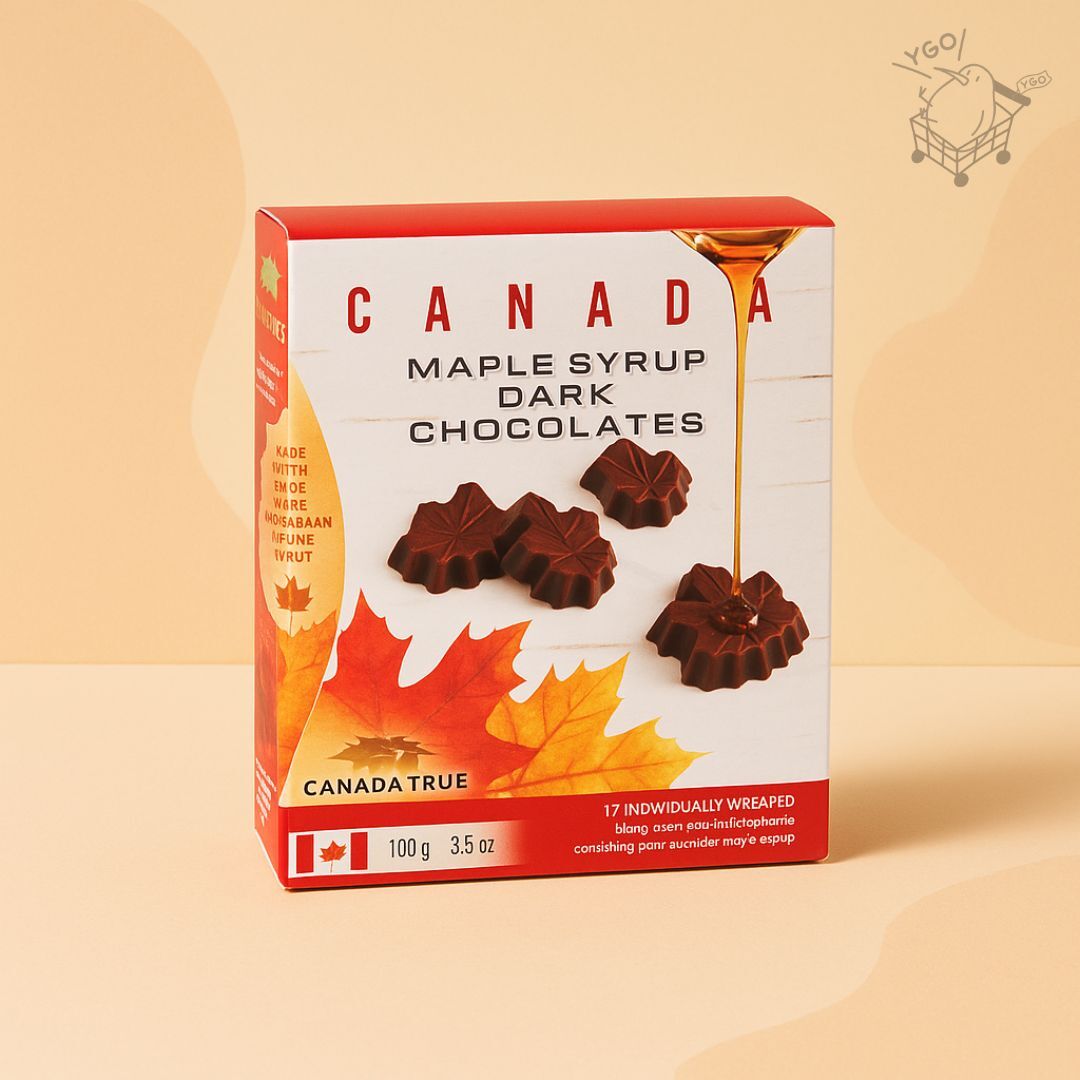Canada True 楓葉造型黑巧克力 - 100g 12入