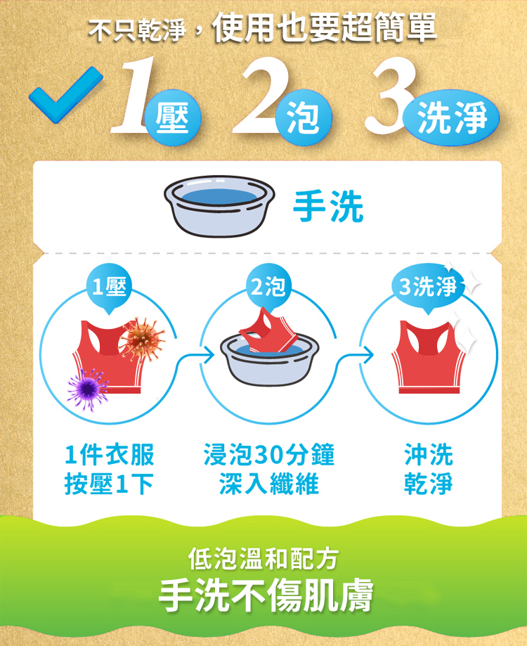 運動服專用洗衣精手洗不傷肌膚
