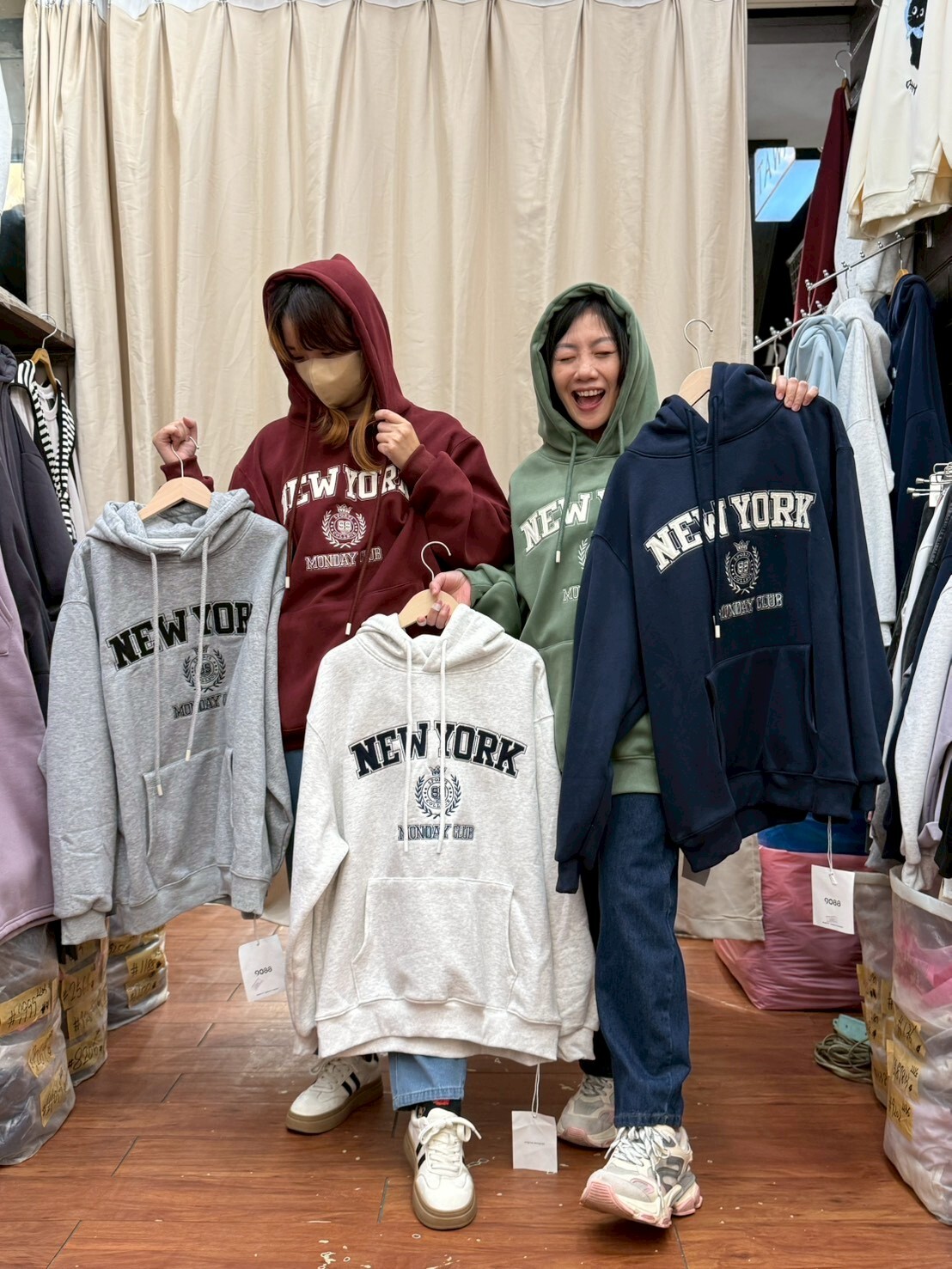 社-美式NEW YORK帽T(寶寶絨)