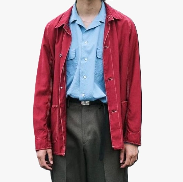 RE-STOCK: A.PRESSE OVER DYEING COVERALL JACKET - RED PRE ORDER ITEM (預訂中)