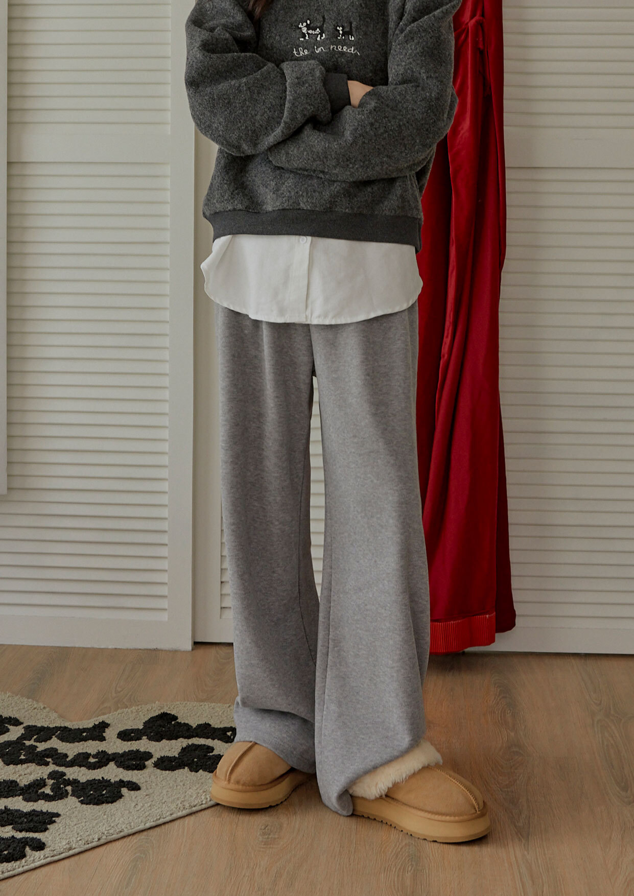 抽繩腰棉質寬褲