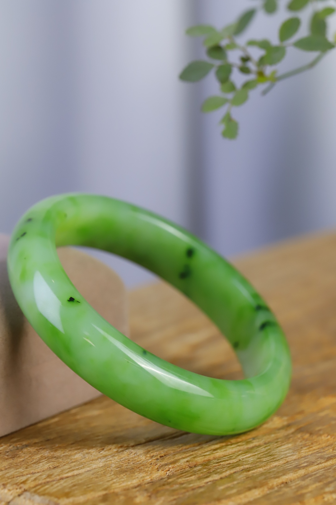 127117 59mm和田玉碧玉碧色盪漾手鐲 (58-60)