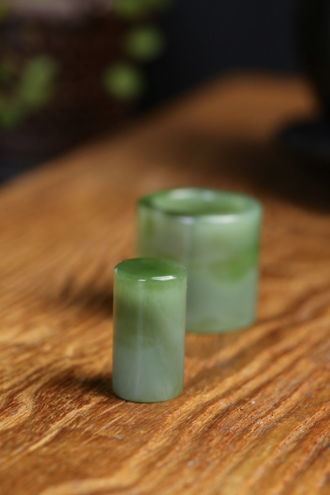 127118 和田玉碧玉扳指(內徑 22mm)一套