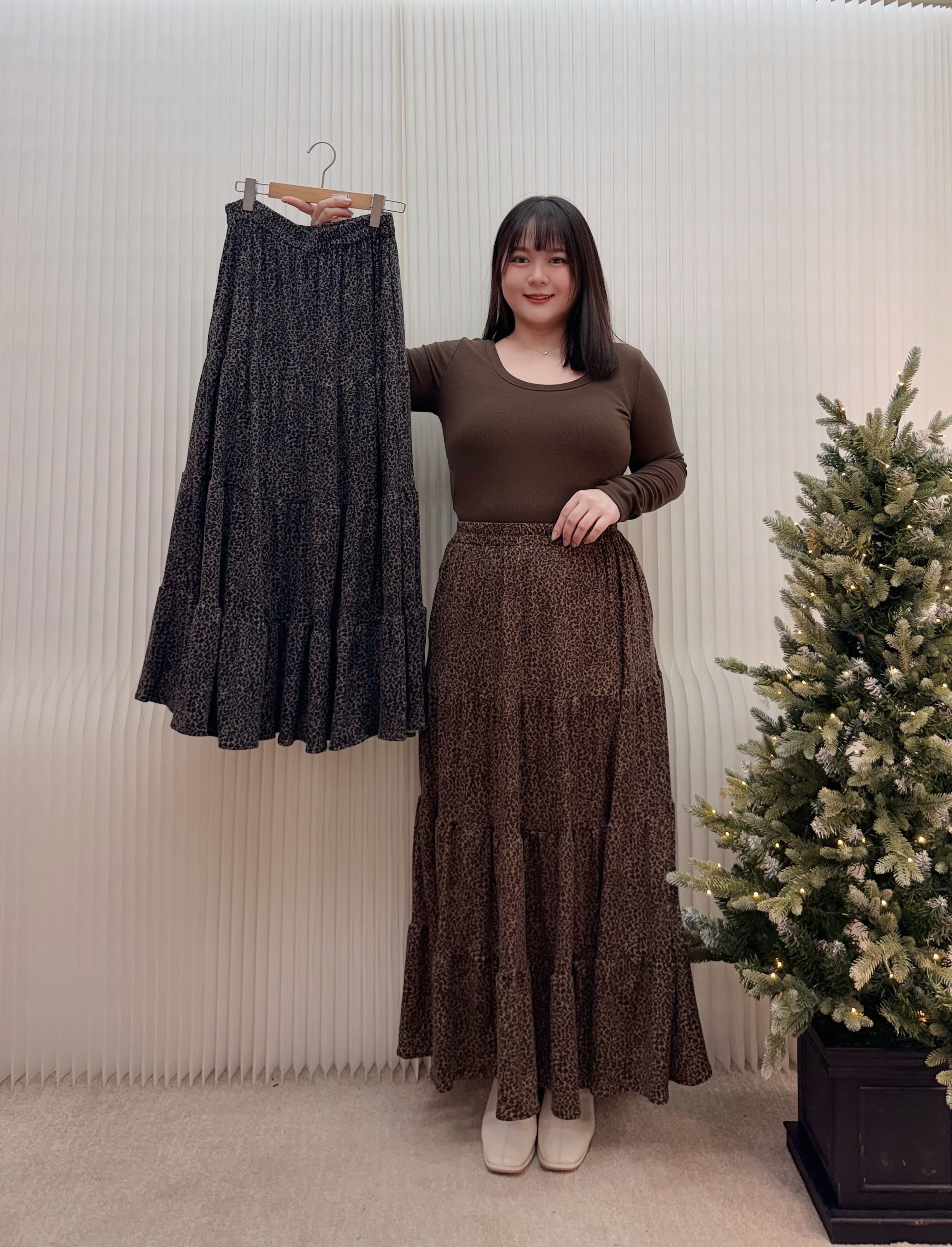 12.飄逸蛋糕豹紋裙