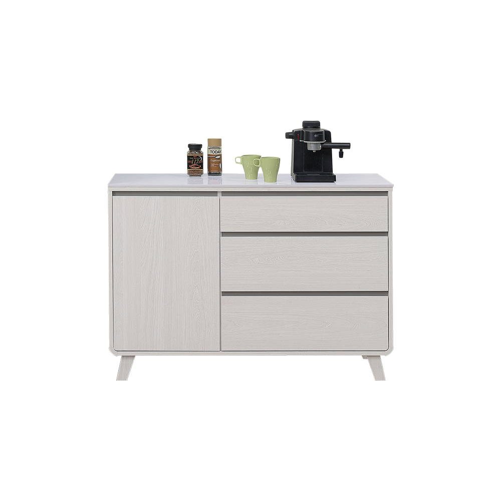 莫妮4尺岩板收納餐櫃/碗盤櫃/置物矮櫃/電器櫃/玄關櫃(下座)