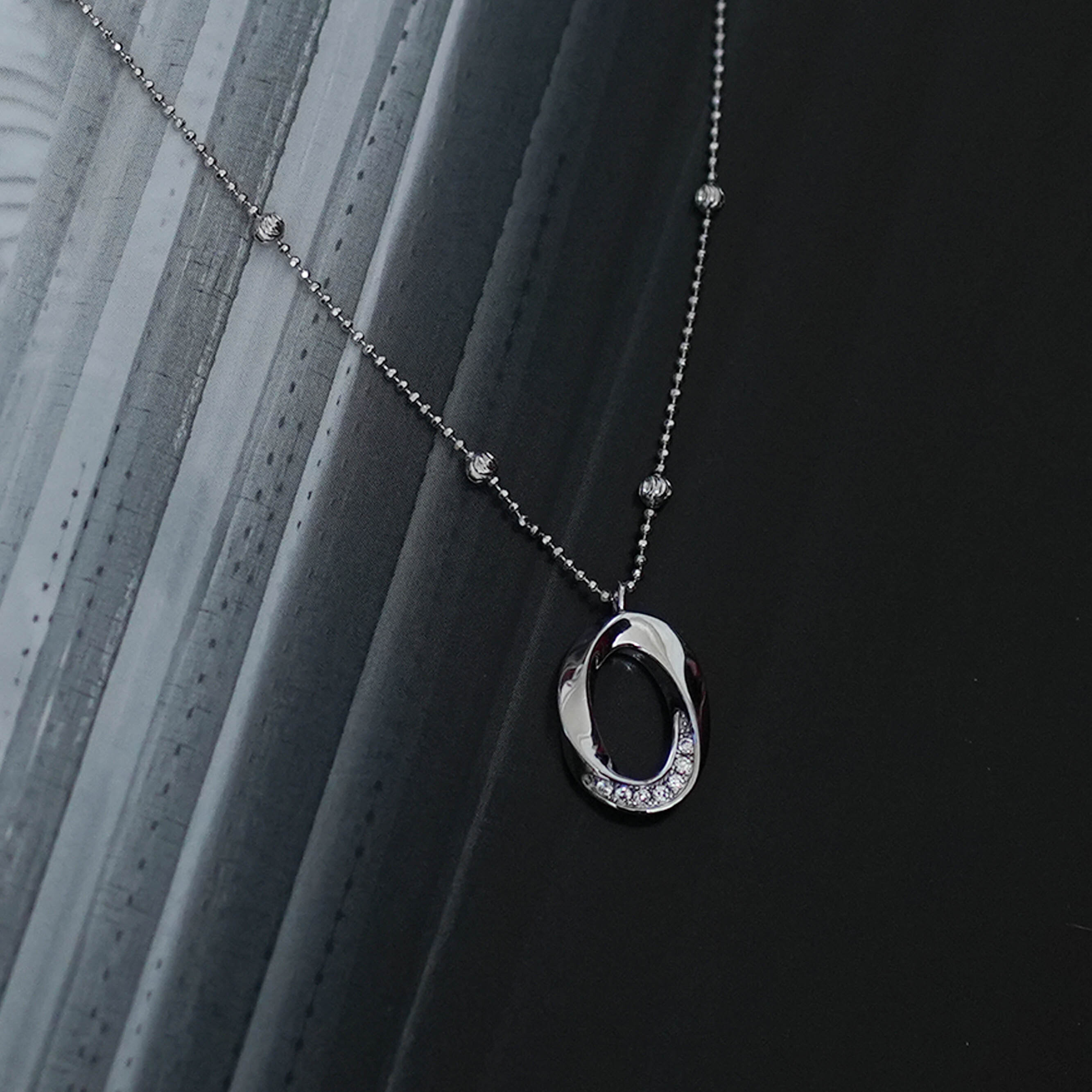 不規則圓形滿天星純銀項鏈