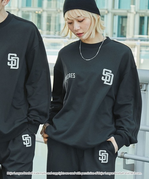 日本🇯🇵連線 MONO-MART x MLB LOGO隊徽刺繡側條紋長袖套裝 隊徽 刺繡 長袖 寬鬆 運動褲 套裝 6款(任買兩件711免運)/預購