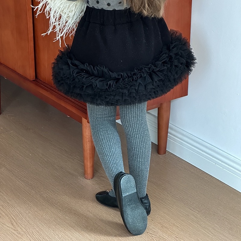 兩色聖誕新年氛圍一體絨澎澎網紗裙