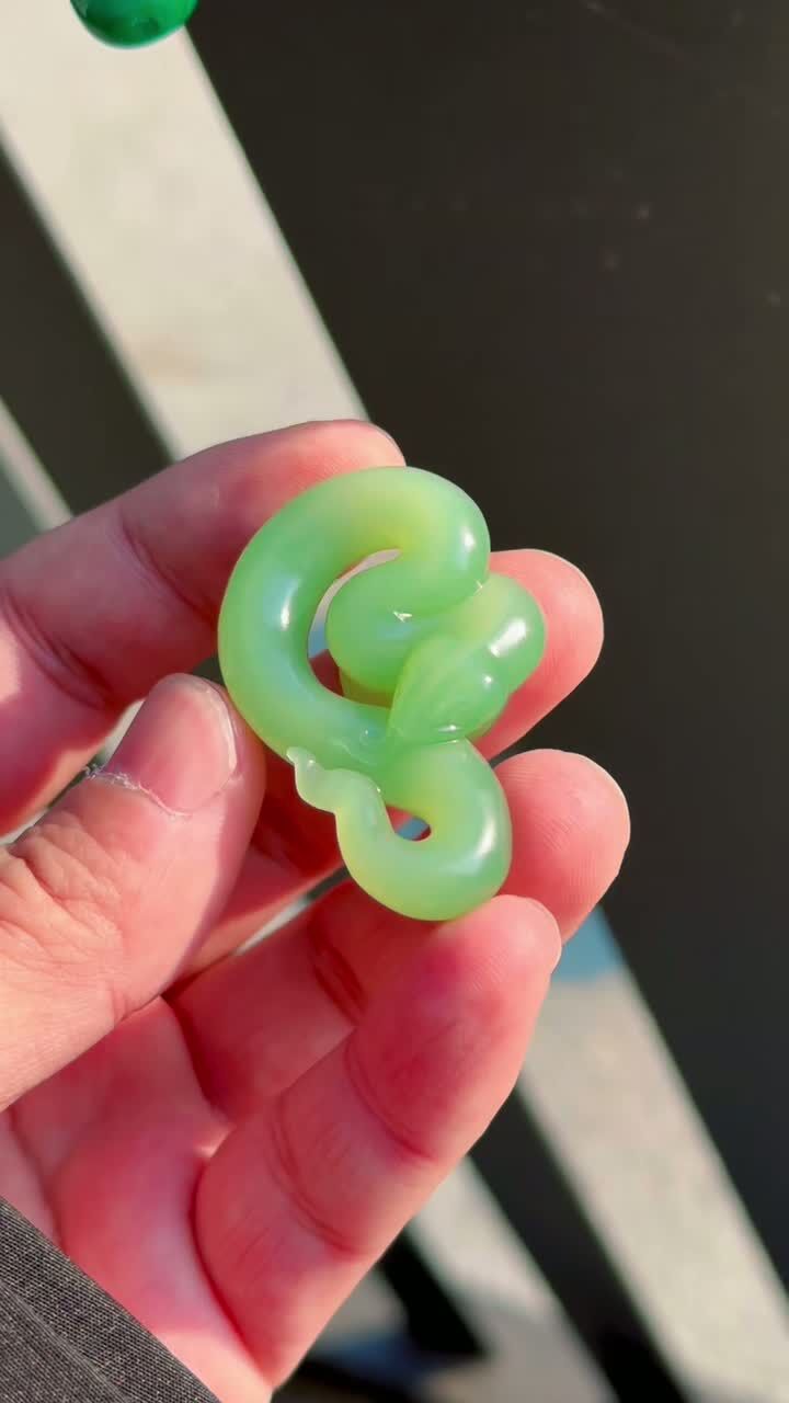 和田玉生肖蛇•祥瑞呈祥,天然和田玉軟玉