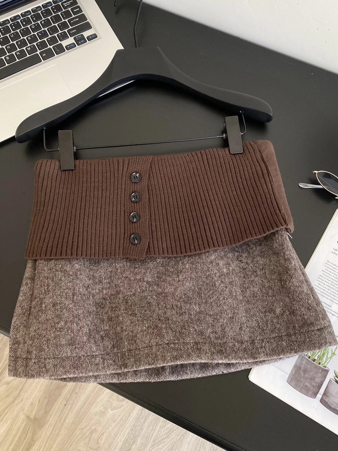 針織毛呢短裙
