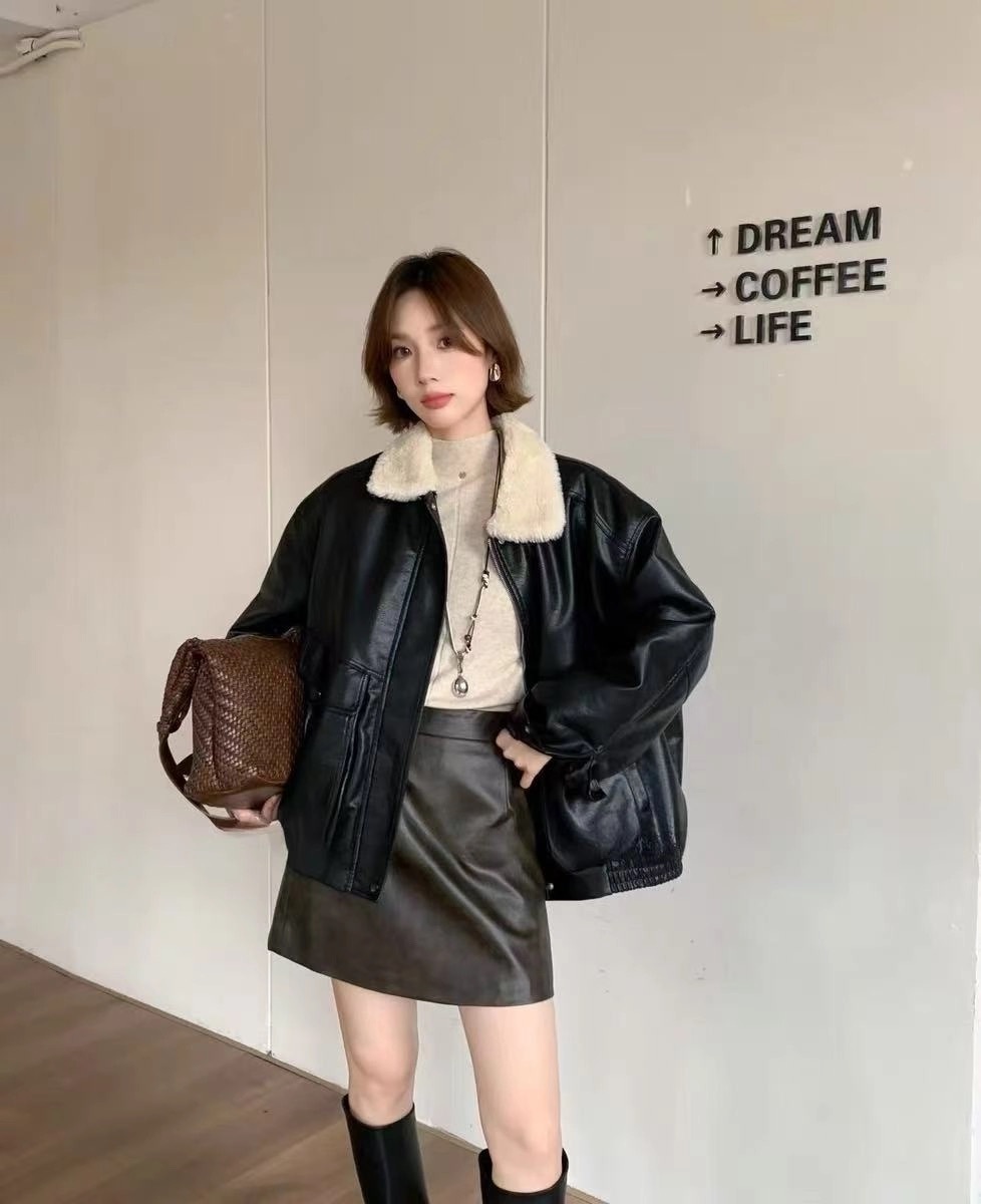 代購-ABCNF 美式復古潮牌柔軟加絨加厚皮套男女同款