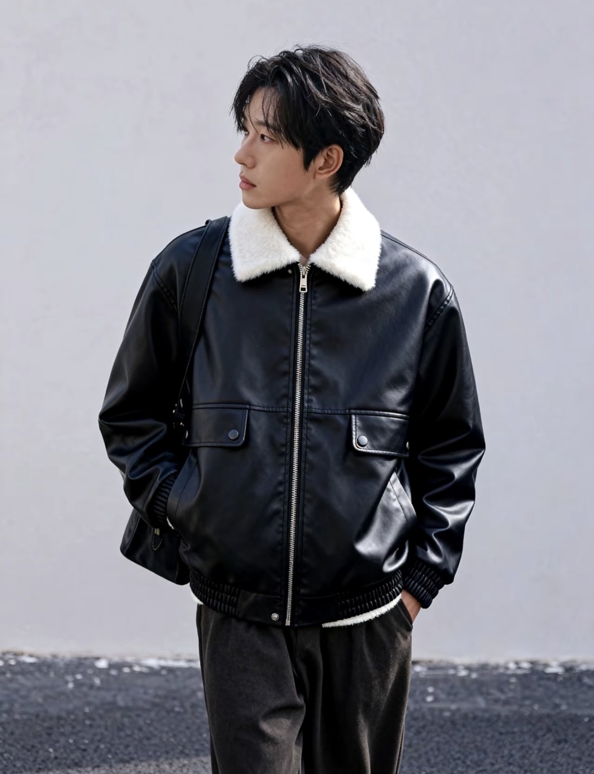 代購-ABCNF 美式復古潮牌柔軟加絨加厚皮套男女同款