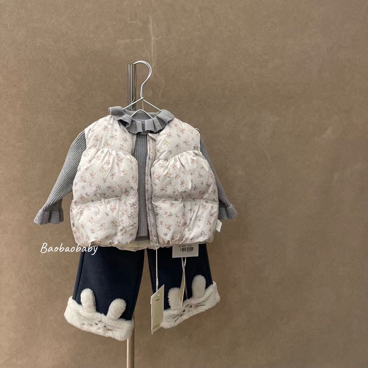 冬日小花鋪棉背心