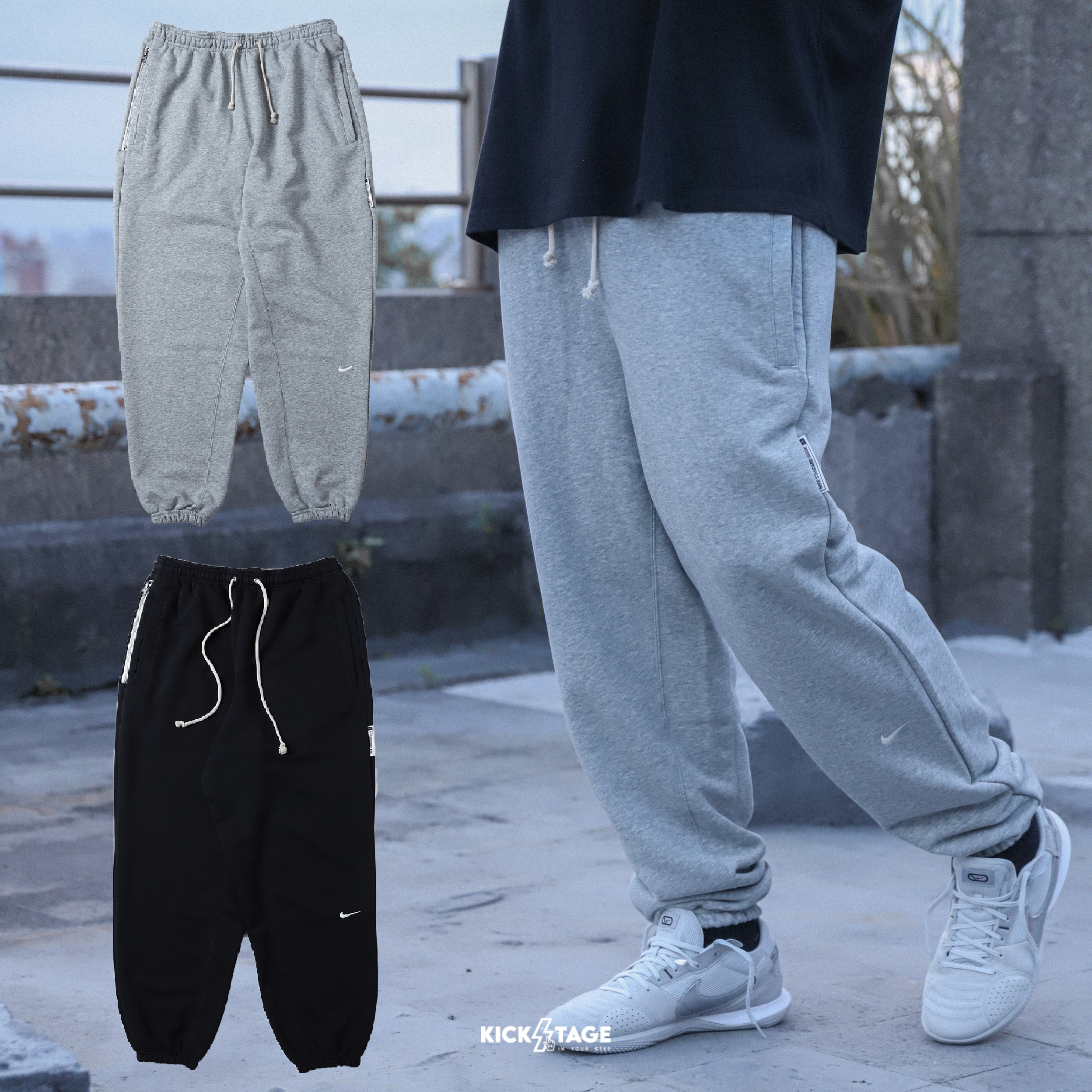 男款 NIKE DRY PANTS 灰色 黑色 刺繡LOGO 縮口 棉褲 長褲【FZ0225】NKTF
