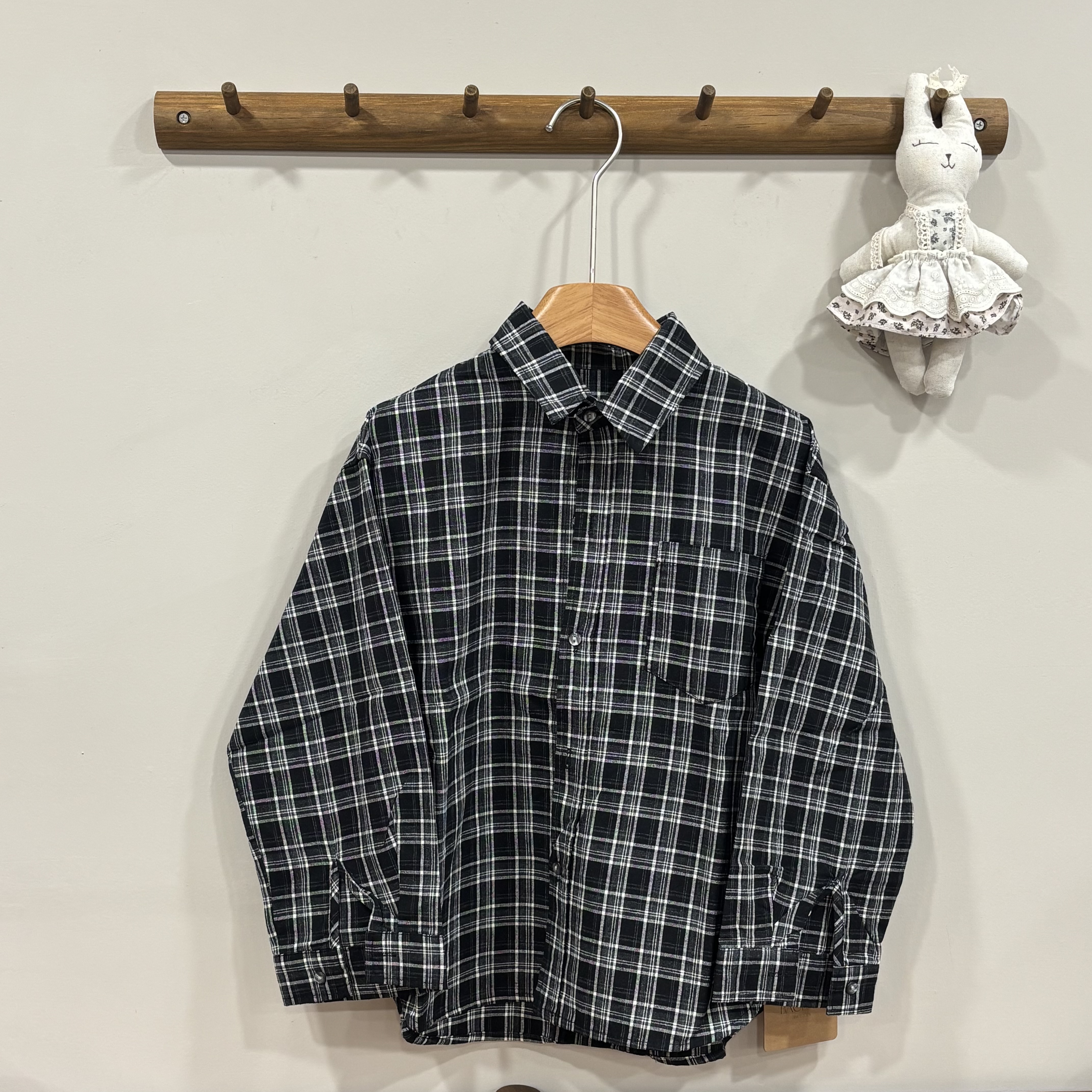 A02960復古格子襯衫