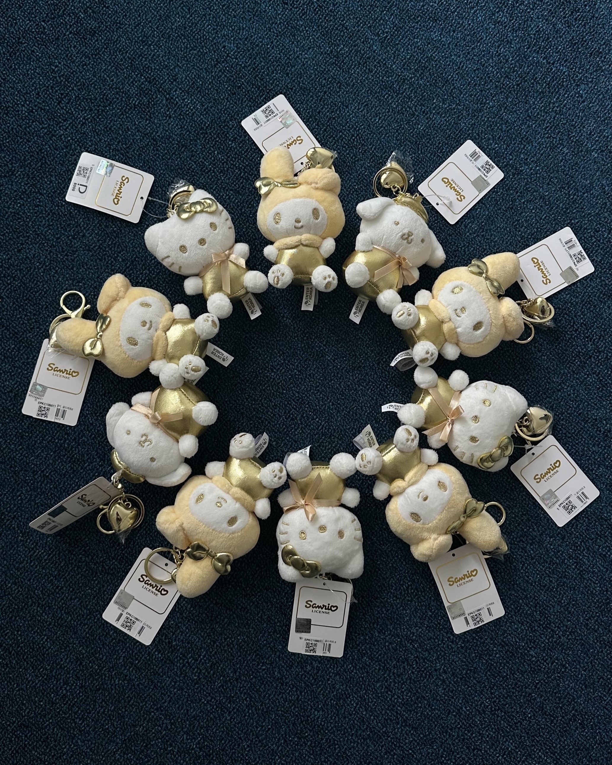 Sanrio Korea 三麗鷗 韓國限定 金色 黑色 掛件 吊飾 七款