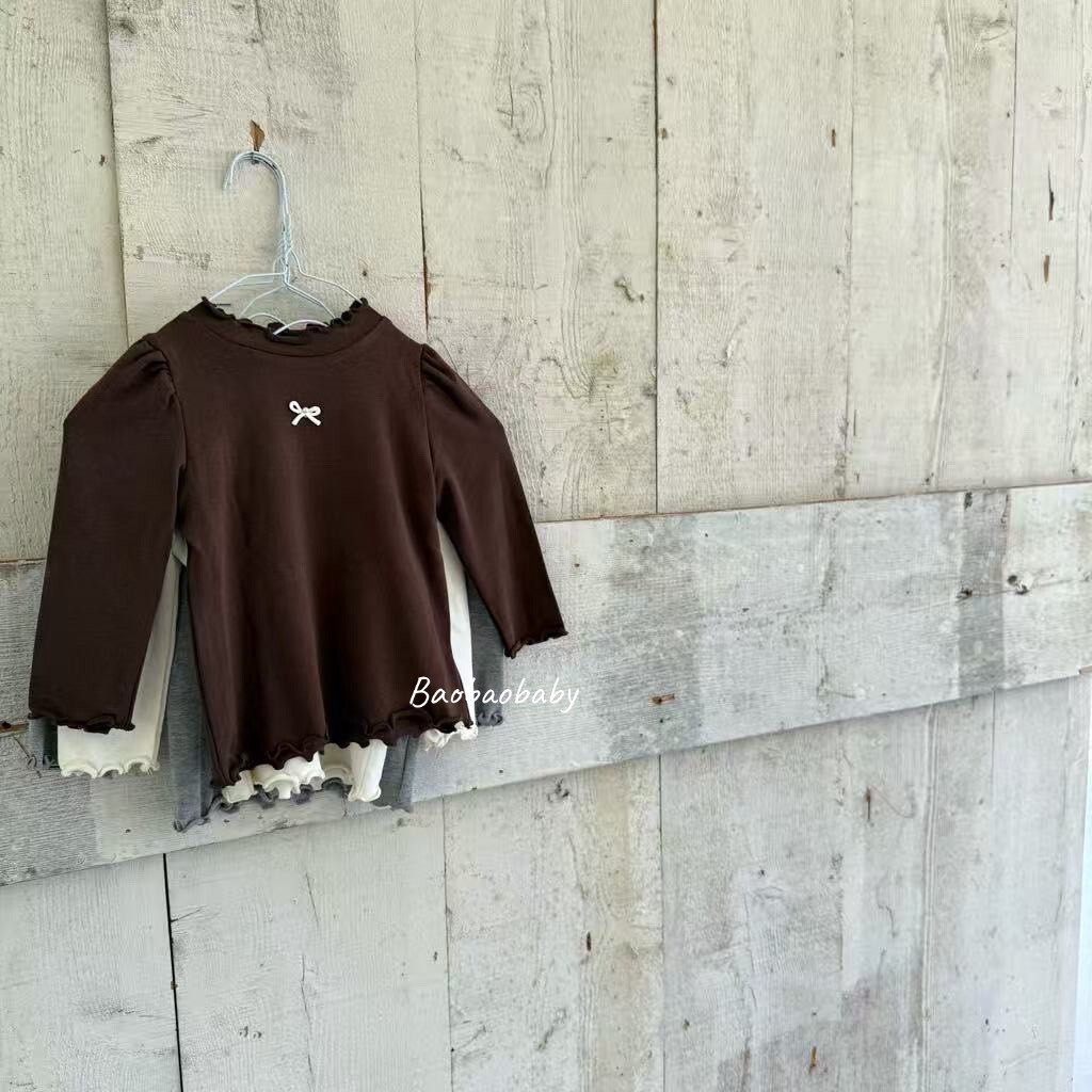 蝴蝶結捲邊上衣