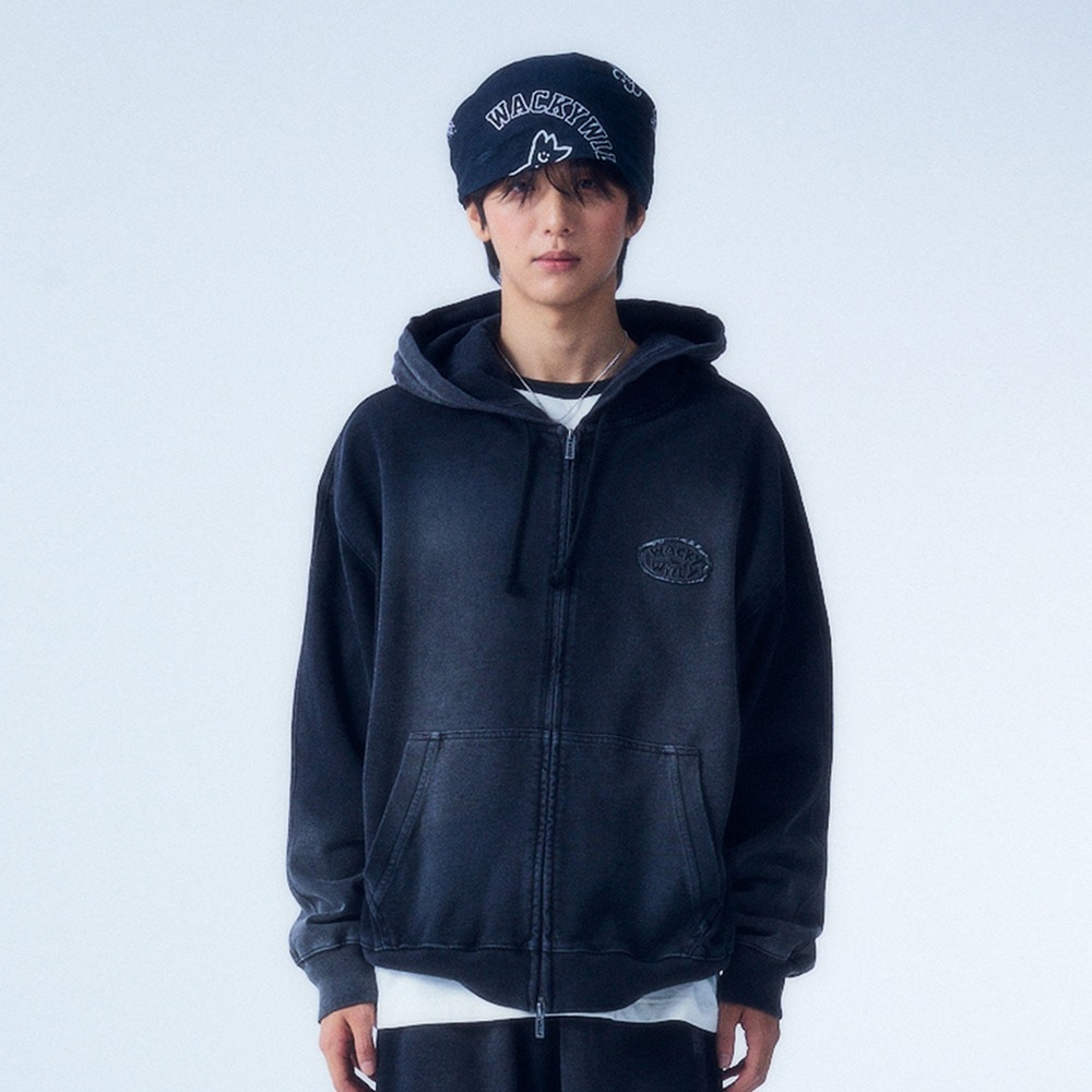 WACKY WILLY Denim Like Hood Zip-Up