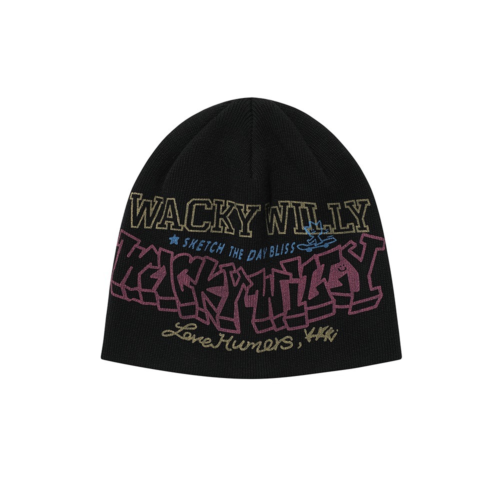 WACKY WILLY Lettering Graphic Beanie