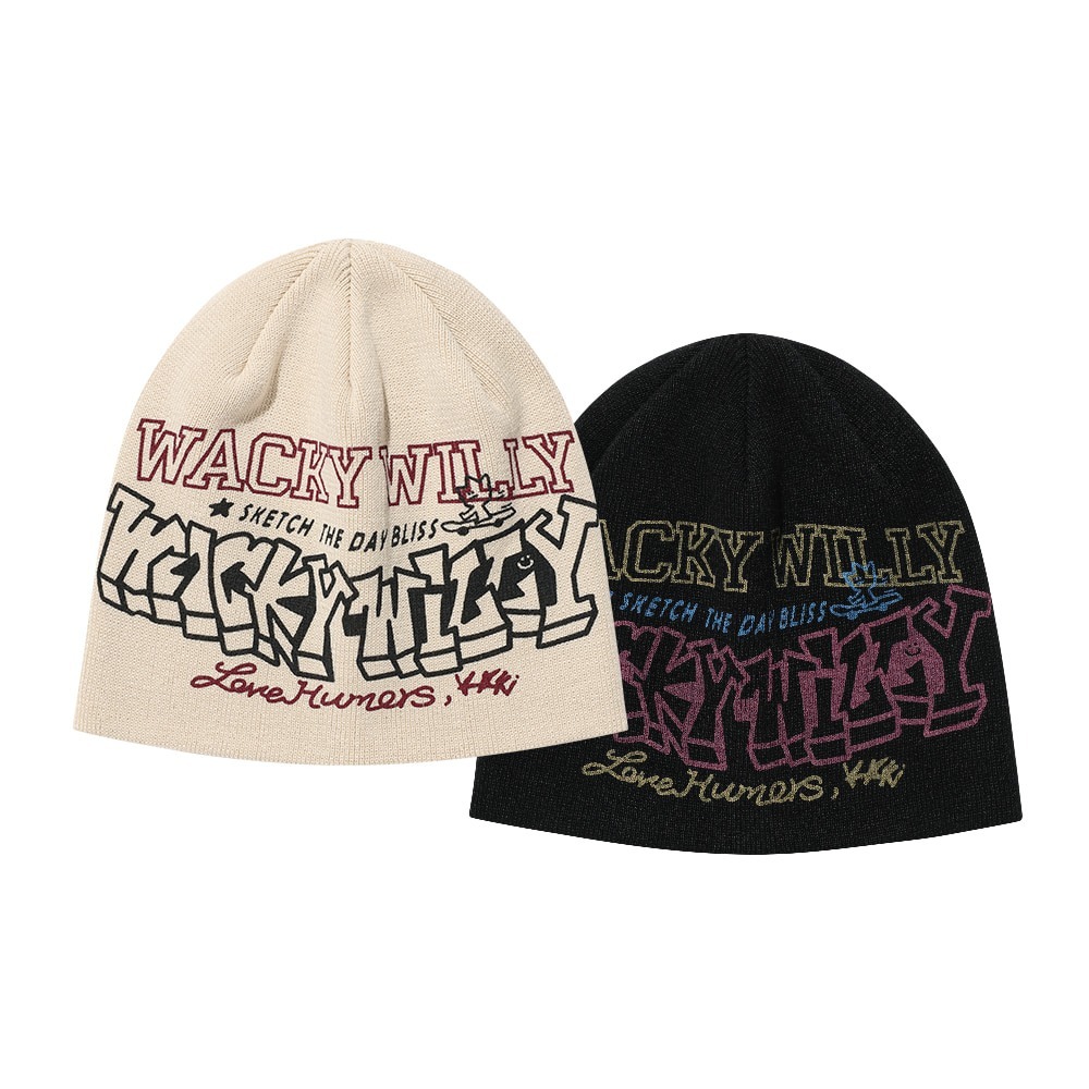 WACKY WILLY Lettering Graphic Beanie