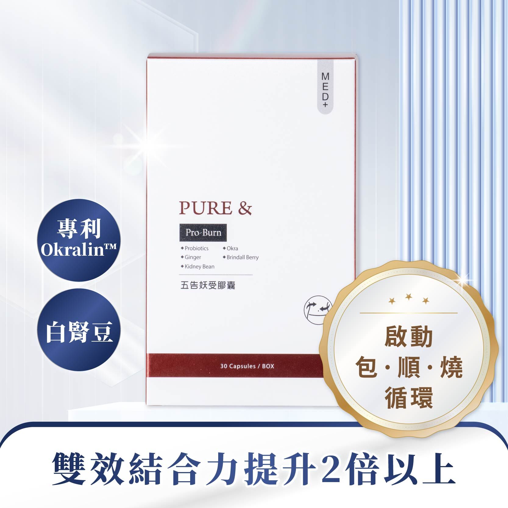 【歐美科研配方｜支持代謝循環】Pure&五告妖受．益生菌膠囊（30顆 / 盒）