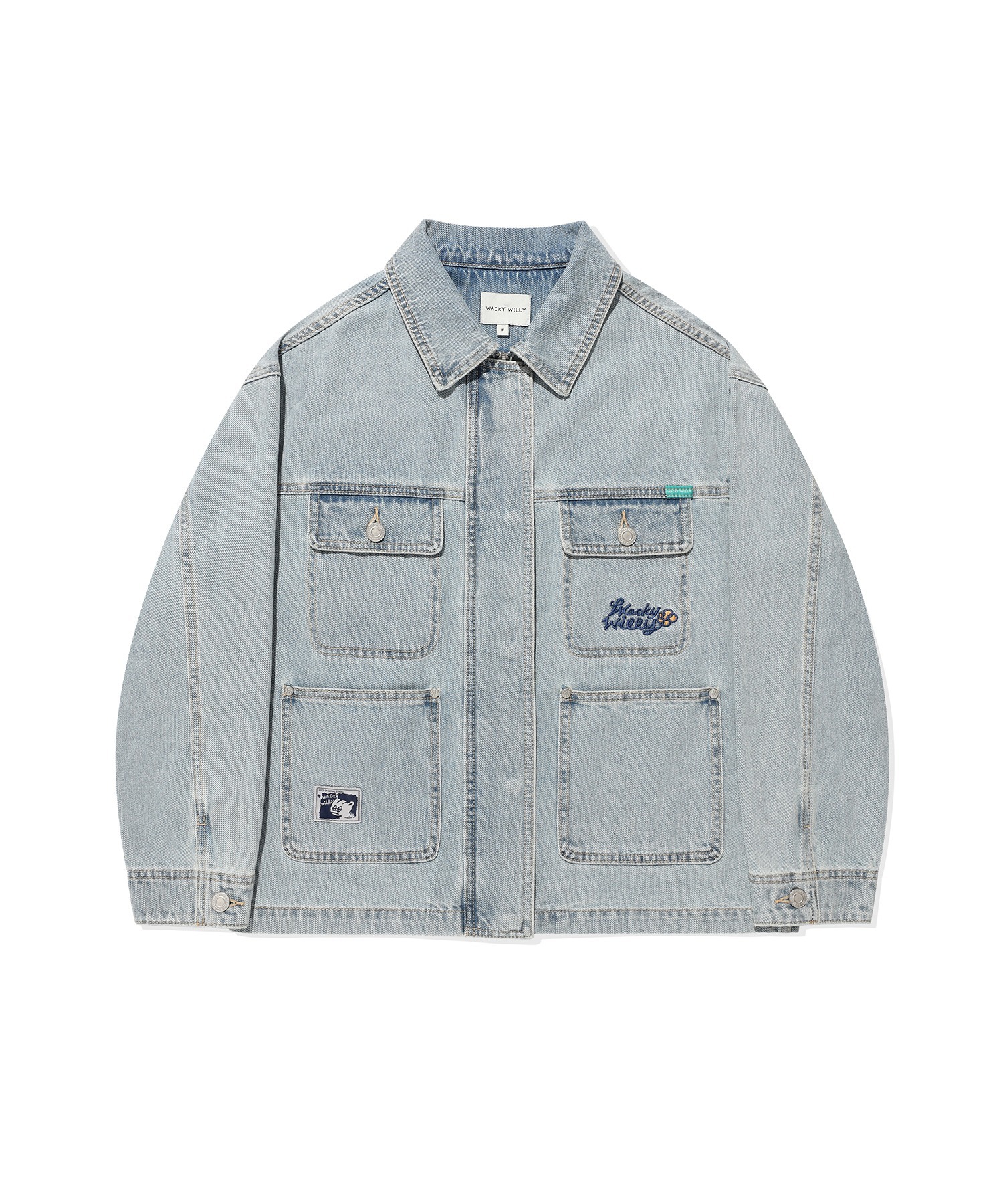 WACKY WILLY Women's Pocket Light Blue Denim Jacket