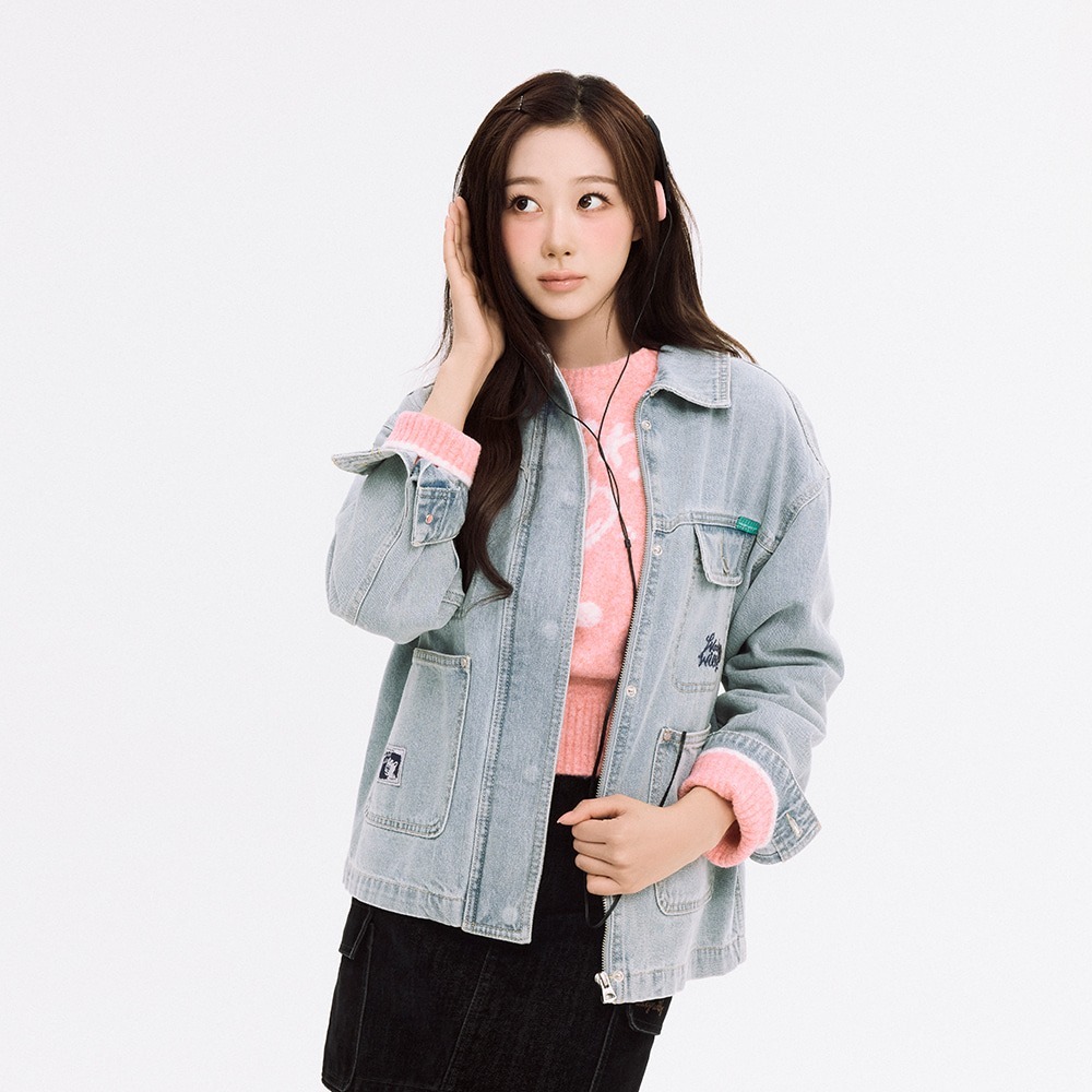 WACKY WILLY Women's Pocket Light Blue Denim Jacket