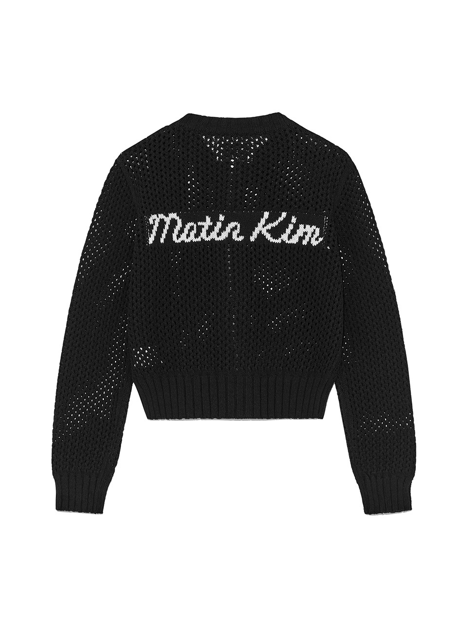 撞色LOGO針織拉鍊外套 黑色