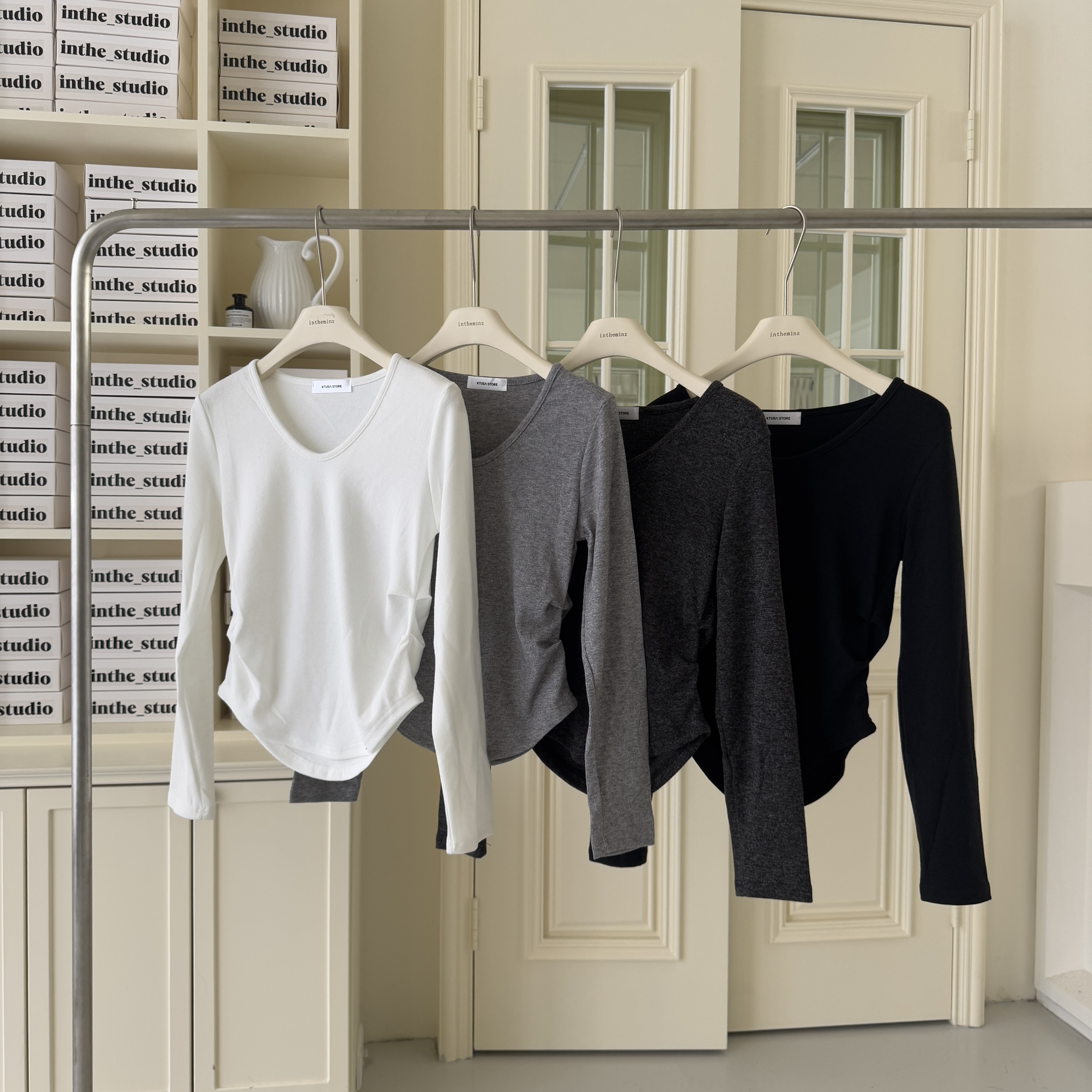 微V領收腰日常百搭上衣 2287