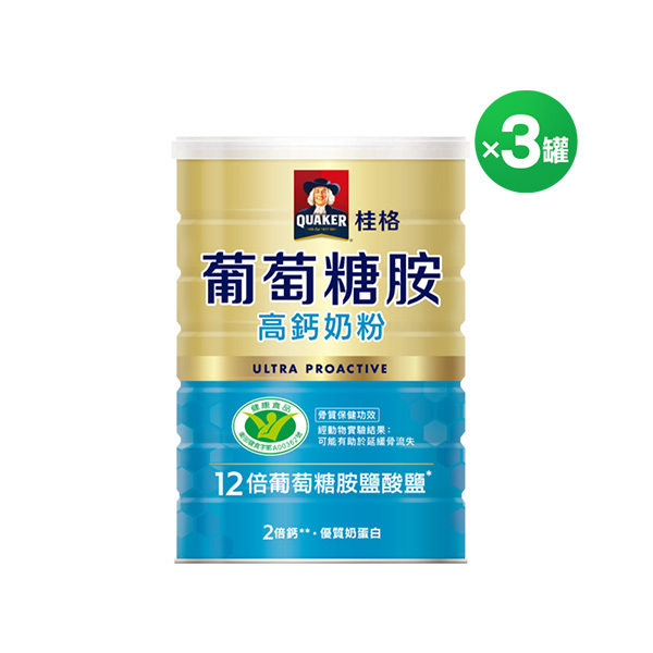 桂格 葡萄糖胺奶粉 1500gX3罐 (新舊包裝成分相同，請安心購買)