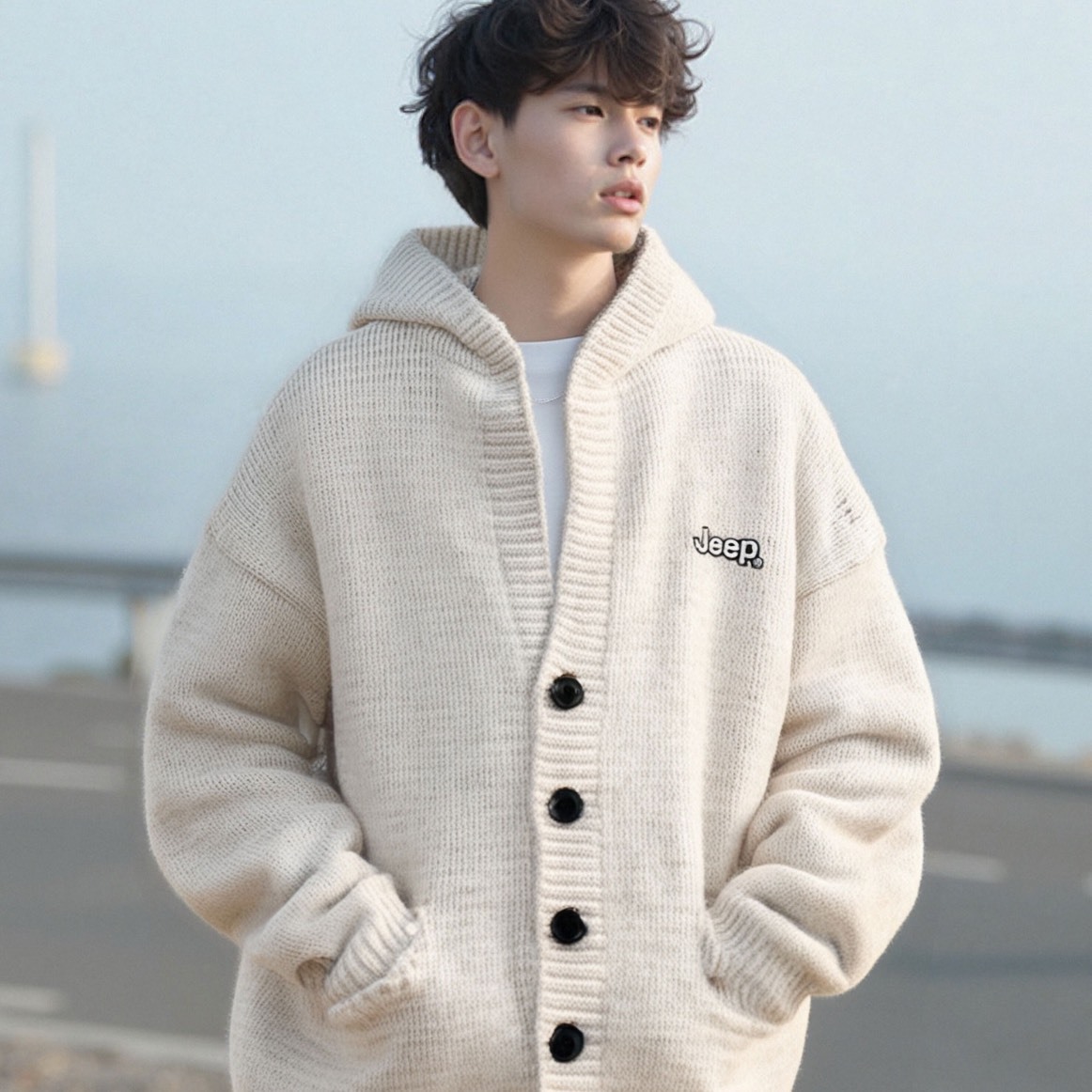 JEEP 連帽 針織 外套