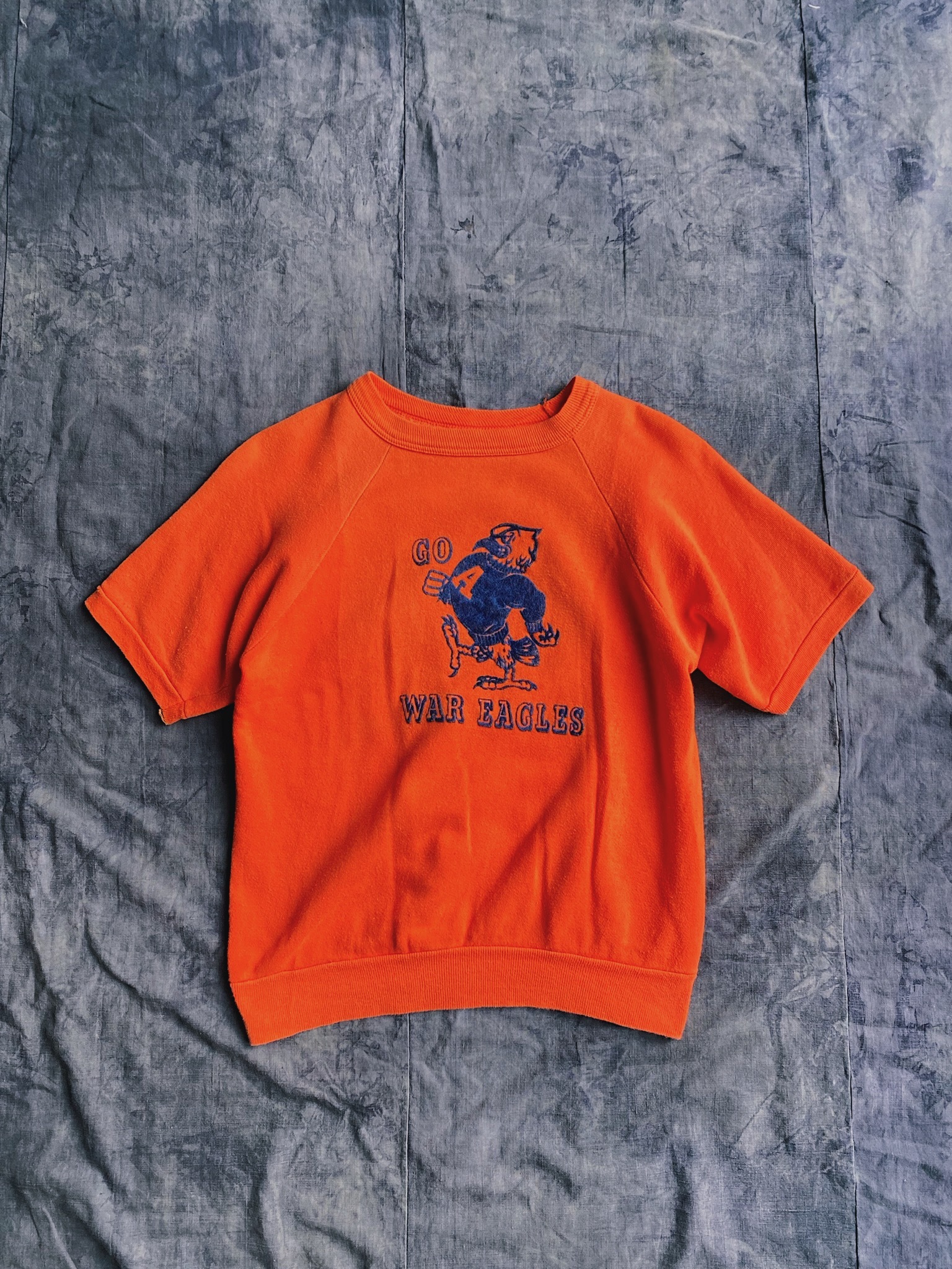 60s WAR EAGLES Raglan Sweatshirt  / 美國大學校隊短袖棉織條紋邊運動衫