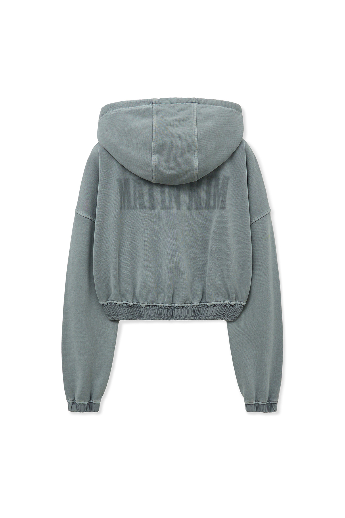 顏染LOGO短版拉鍊連帽上衣女款 淺灰