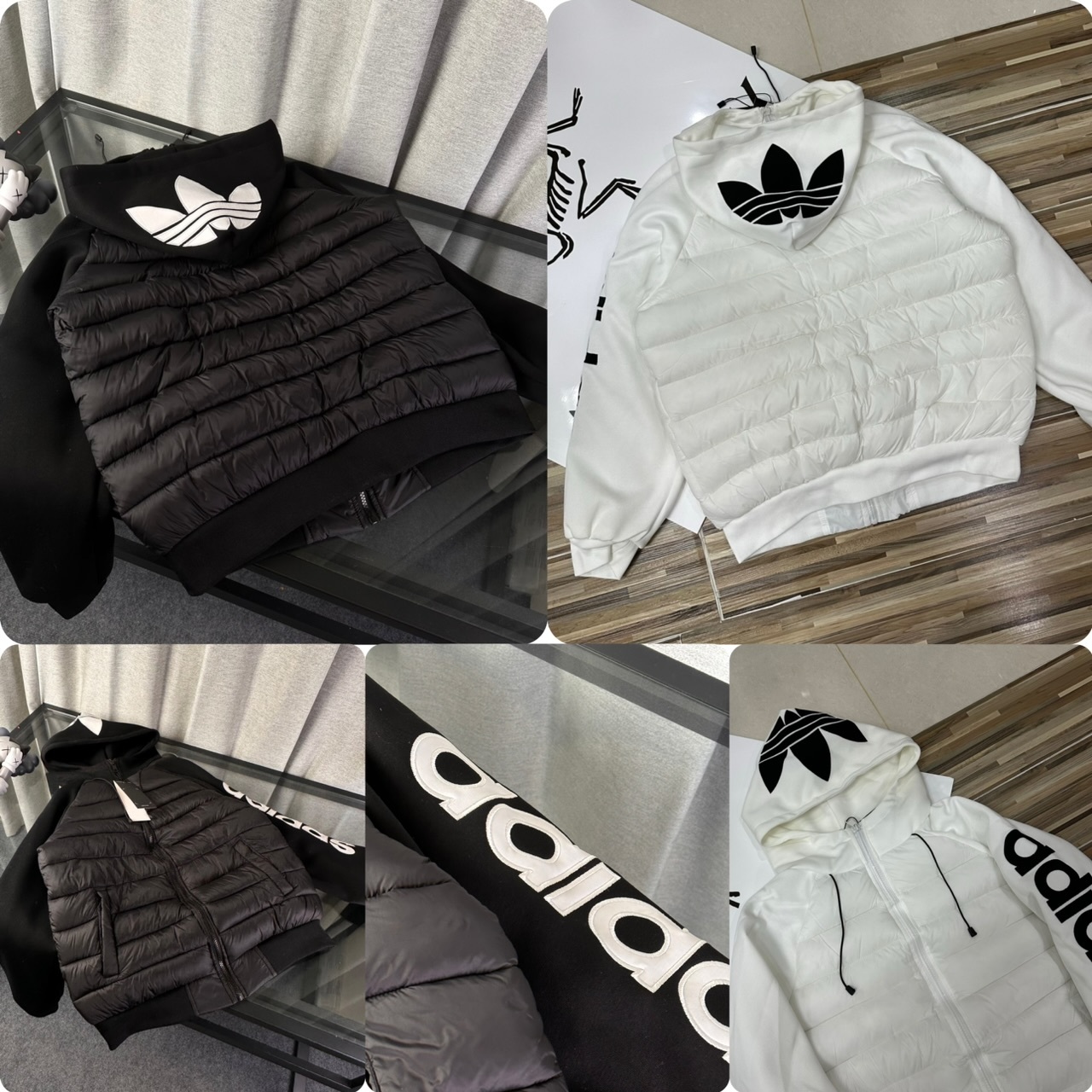 Adi*das 帽刺繡Logo 拼接羽絨外套- 2502781