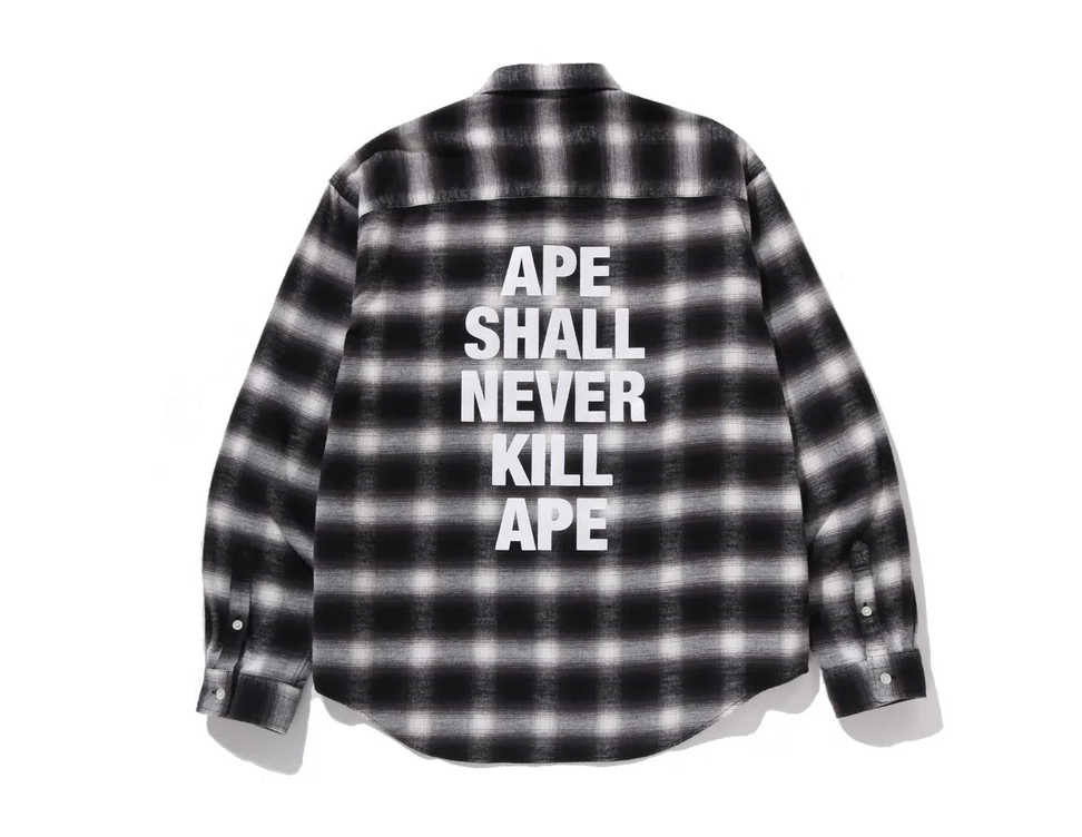 【BAPE男生】1213 發售 寬版  BLOCK CHECK RELAXED FIT SHIRT