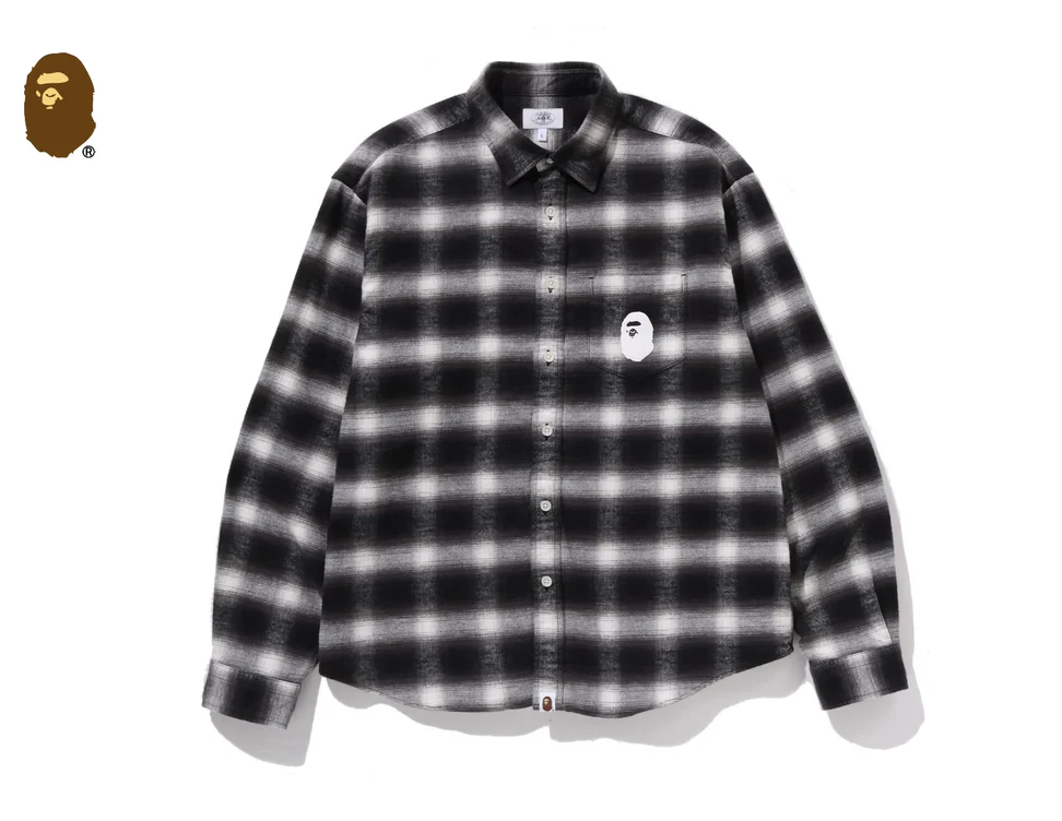【BAPE男生】1213 發售 寬版  BLOCK CHECK RELAXED FIT SHIRT