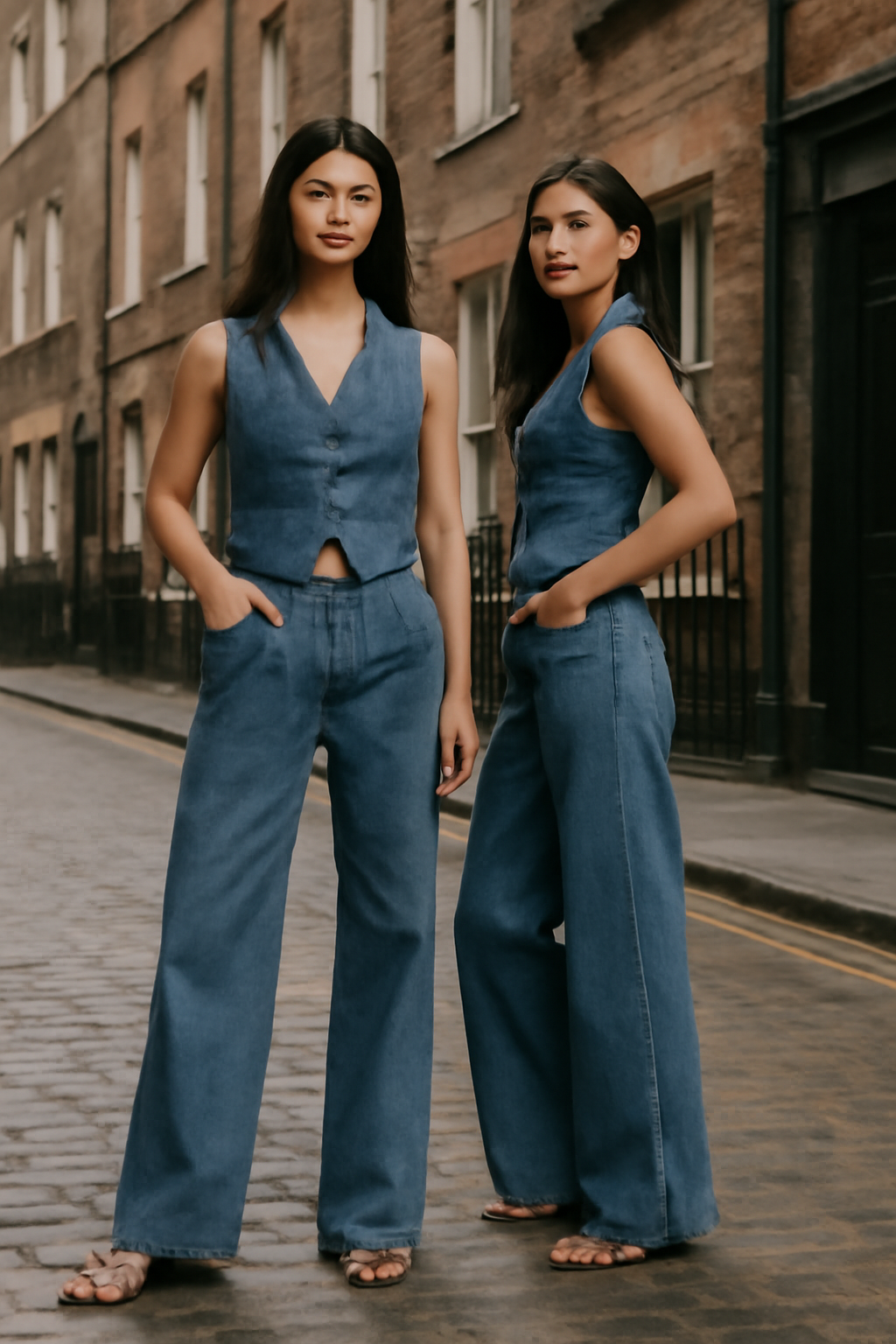 【預購】Q121105 LEVIS 中靛藍色寬鬆老爹闊腿牛仔褲