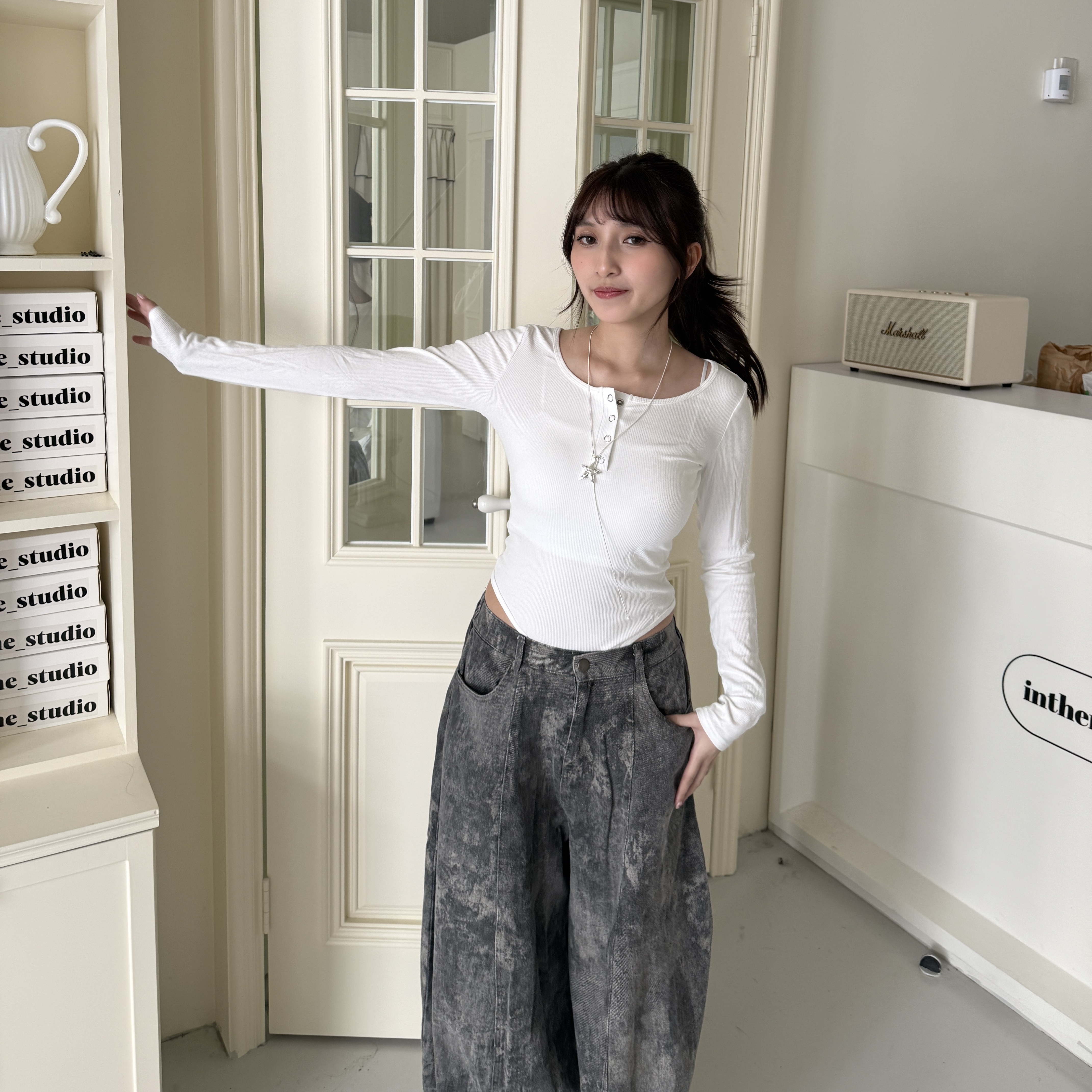 低調辣!排扣連體衣 8826