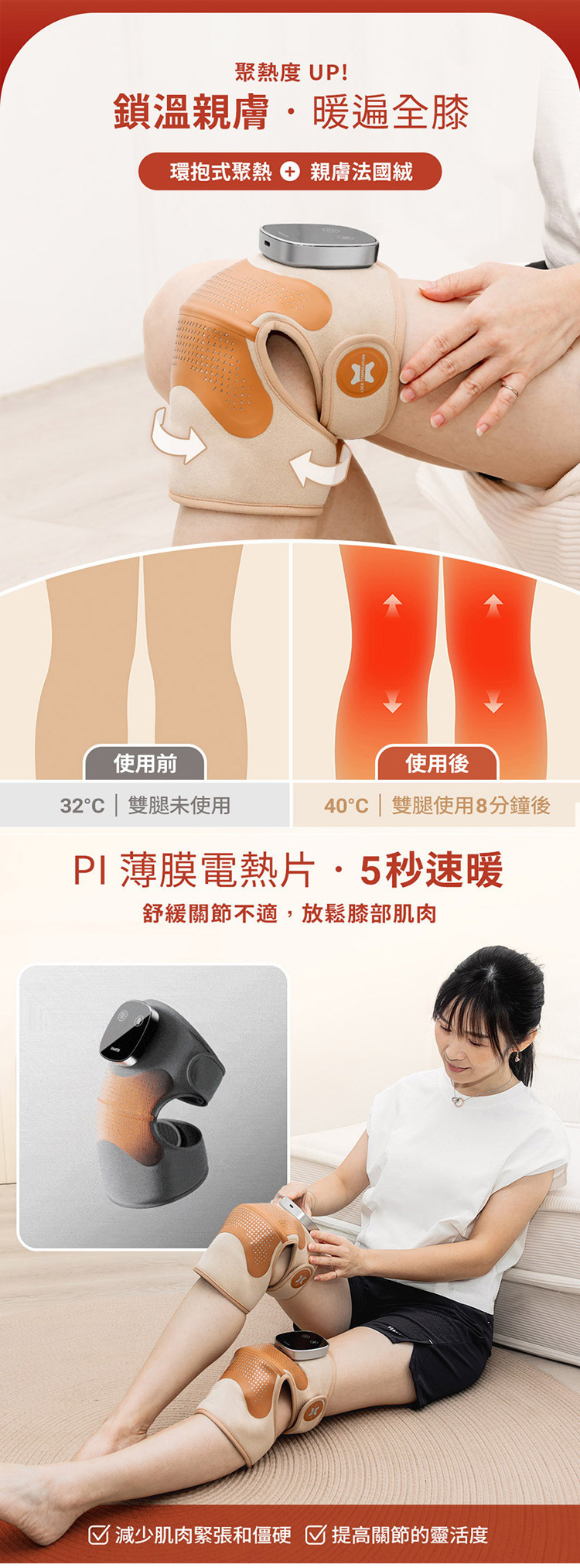 耆妙屋】好膝力Pro｜長效鎖溫膝部按摩器