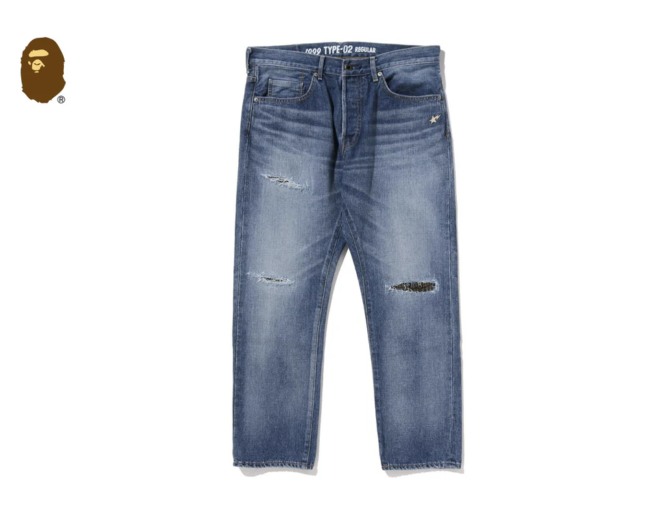 【BAPE男生】1213 發售  1999 TYPE-02 DAMAGED DENIM PANTS