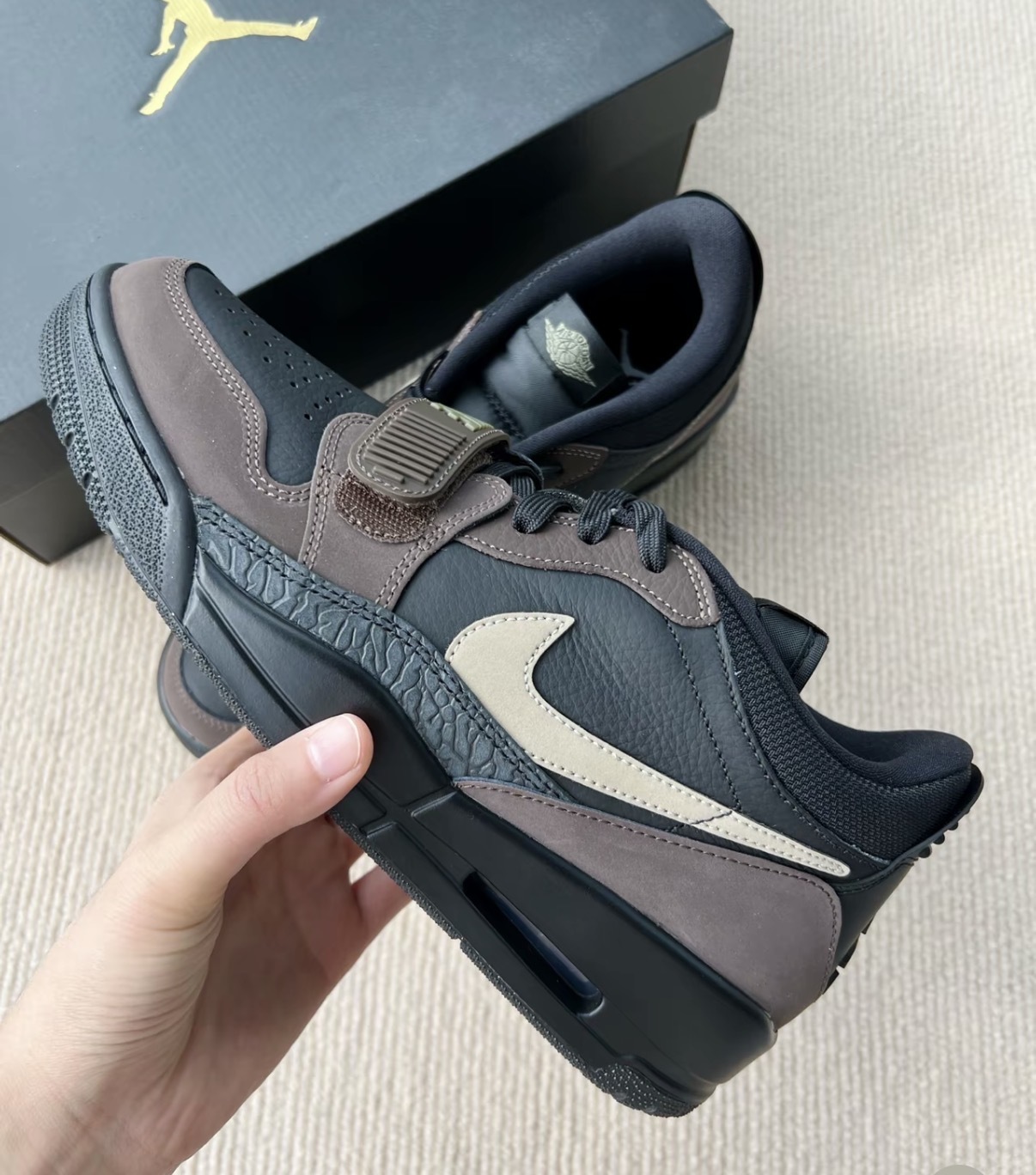 男鞋 NIKE AIR JORDAN LEGACY 312 LOW 黑咖 爆裂紋 魔鬼氈 復古 籃球鞋【CD7069-003】