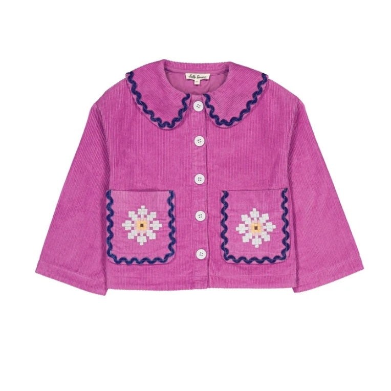 HELLO SIMONE 短版波浪刺繡外套 Duchesse jacket Mauve